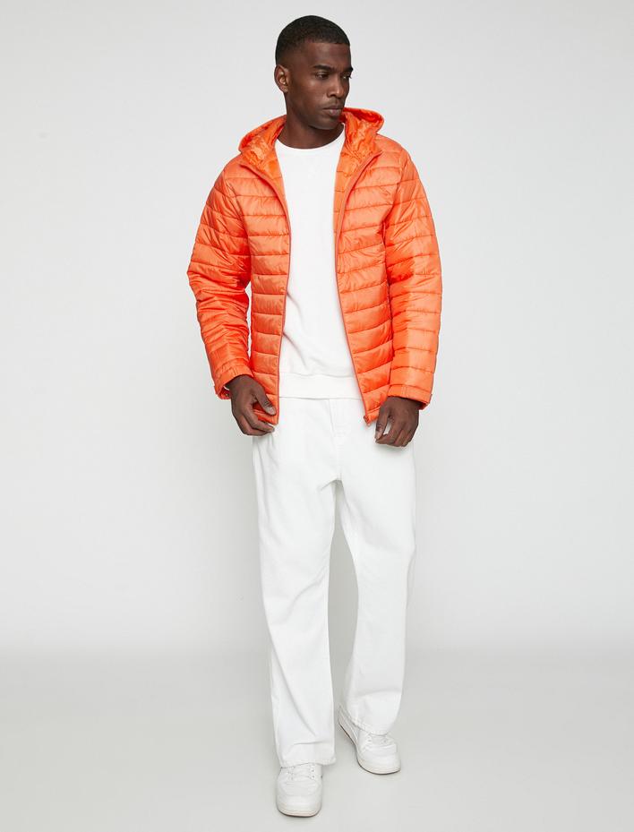  Kapşonlu Şişme Mont Cep Detaylı Su Geçirmez