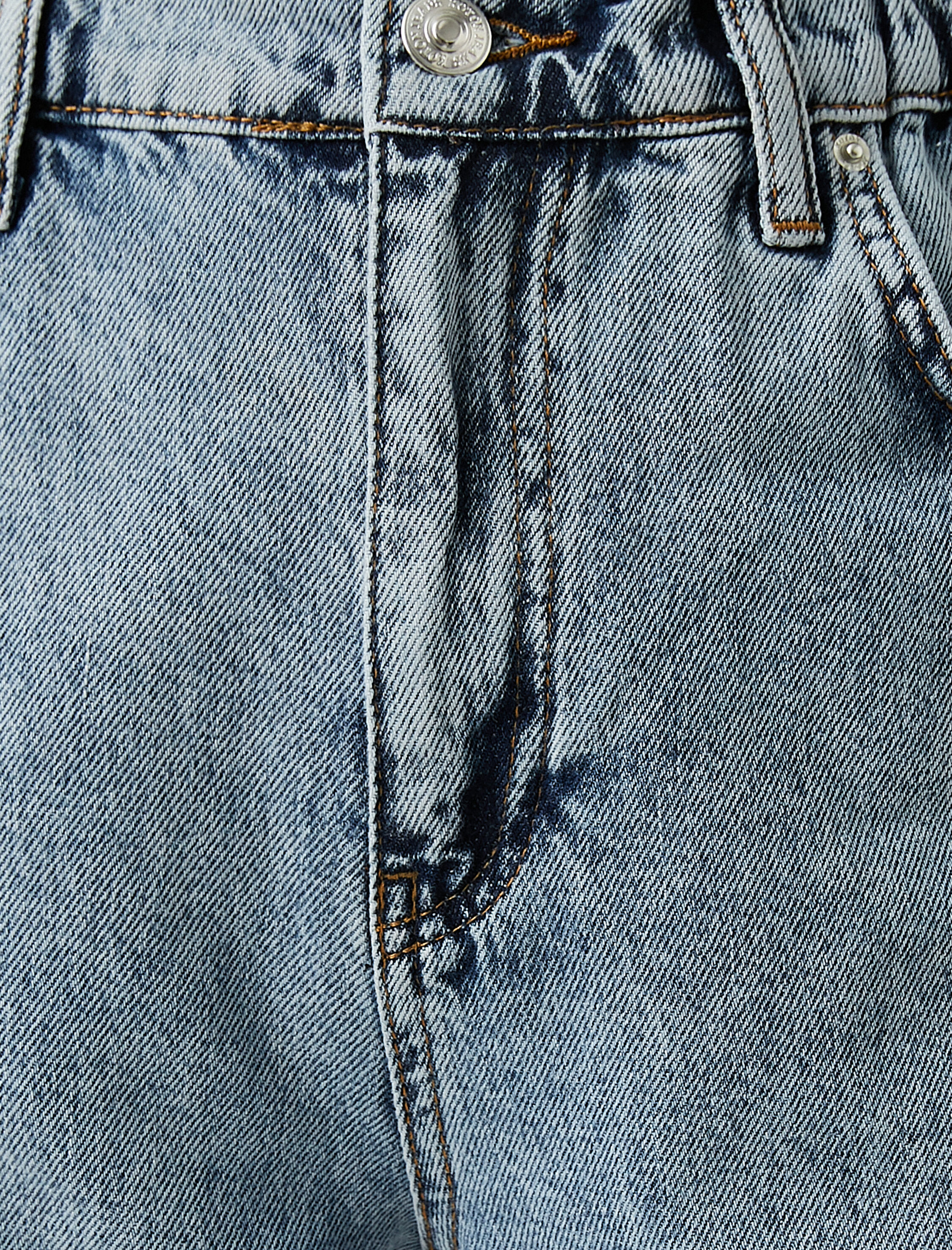   Beli Lastikli Rahat Kesim Yüksek Bel Hafif Dar Paça Kot Pantolon - Mom Jean