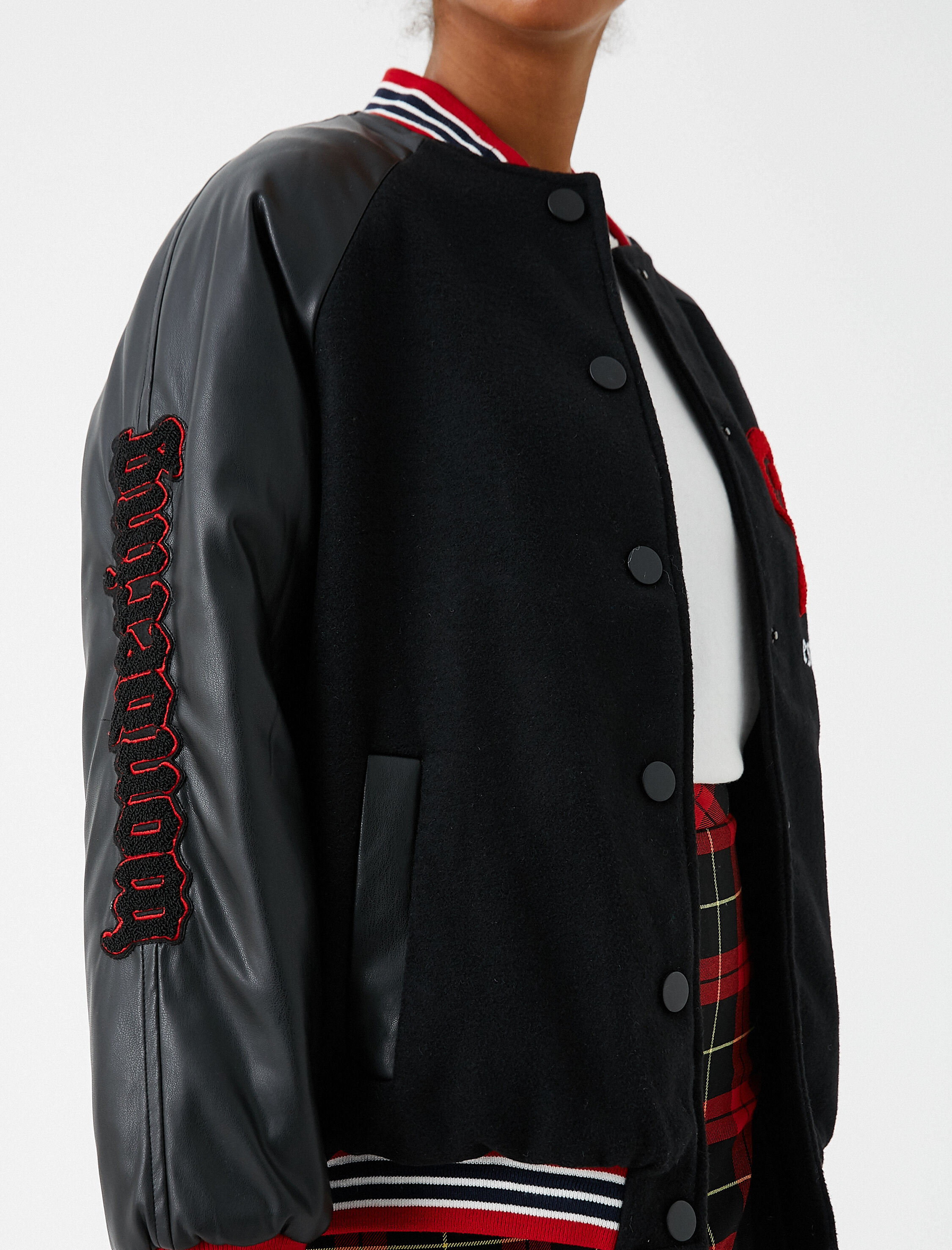   Pilot Ceket Deri Görünümlü Aplike Detaylı