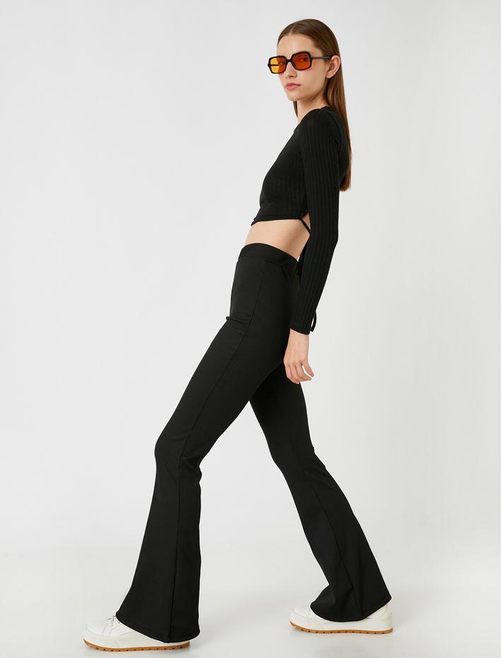  İspanyol Paça Pantolon Yüksek Bel