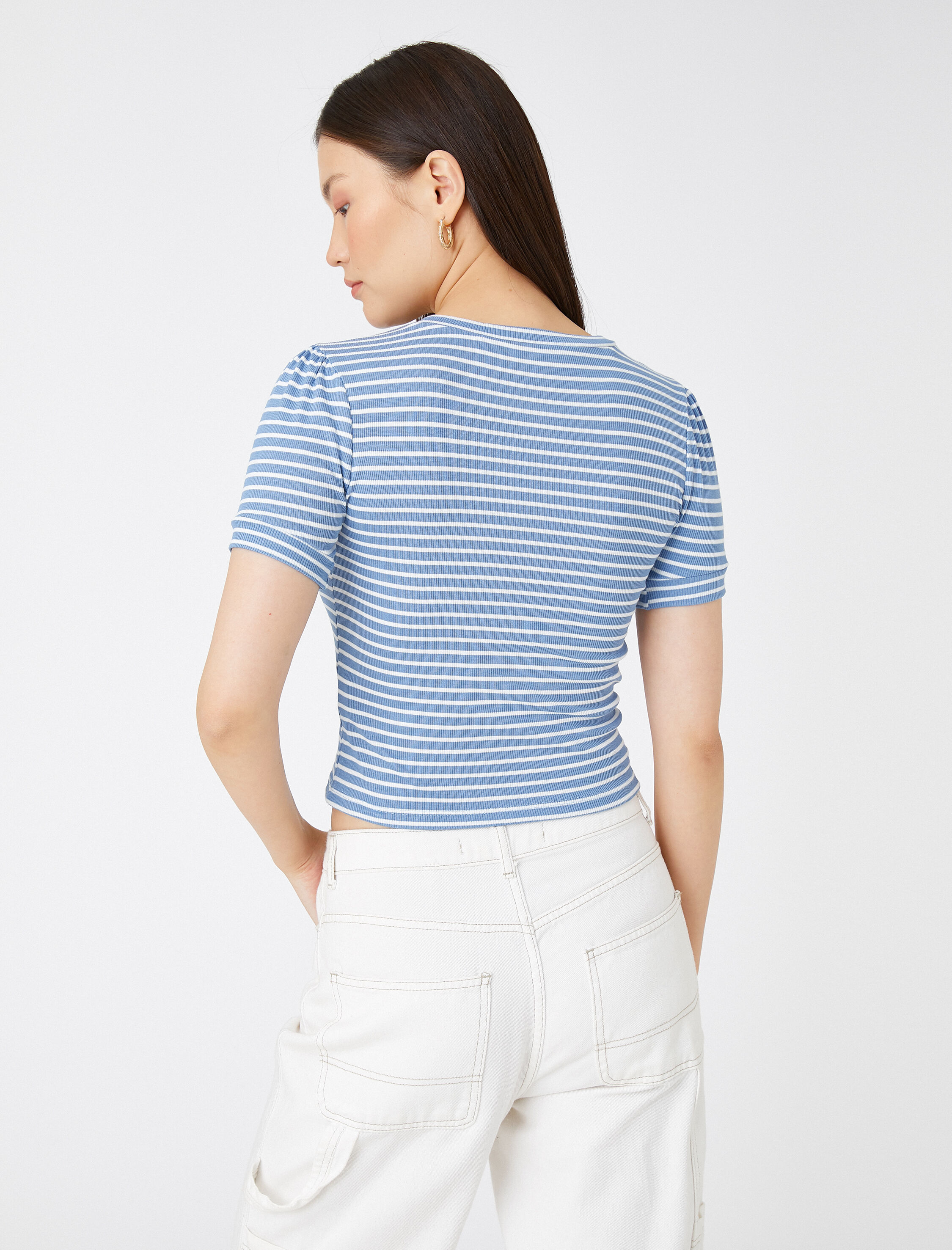   Kısa Kollu Tişört Bisiklet Yaka