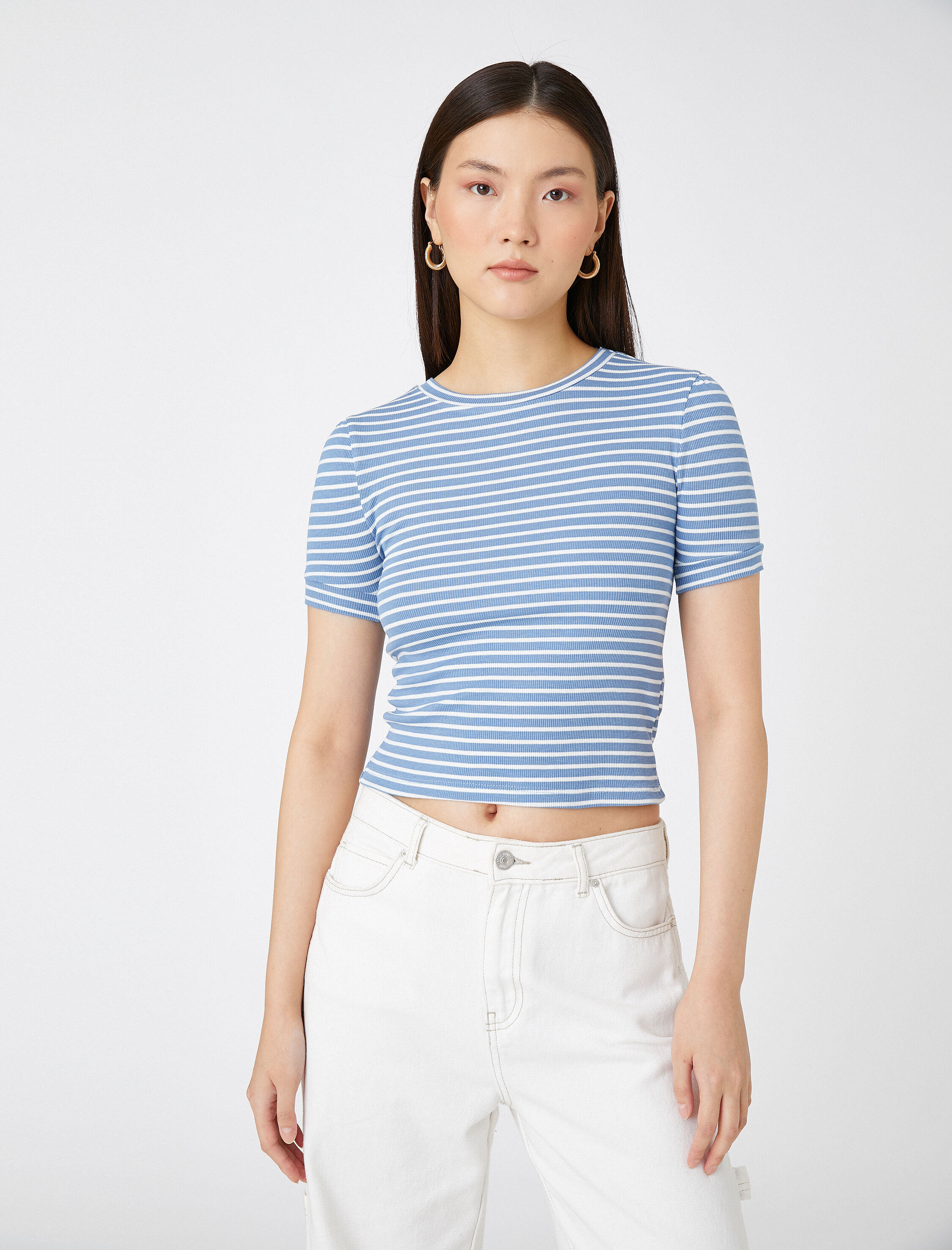   Kısa Kollu Tişört Bisiklet Yaka