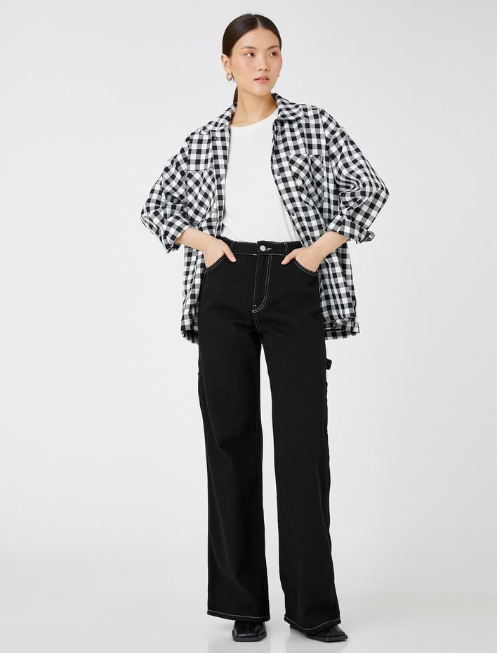  Oversize Gömlek Ceket Cepli Çıtçıtlı