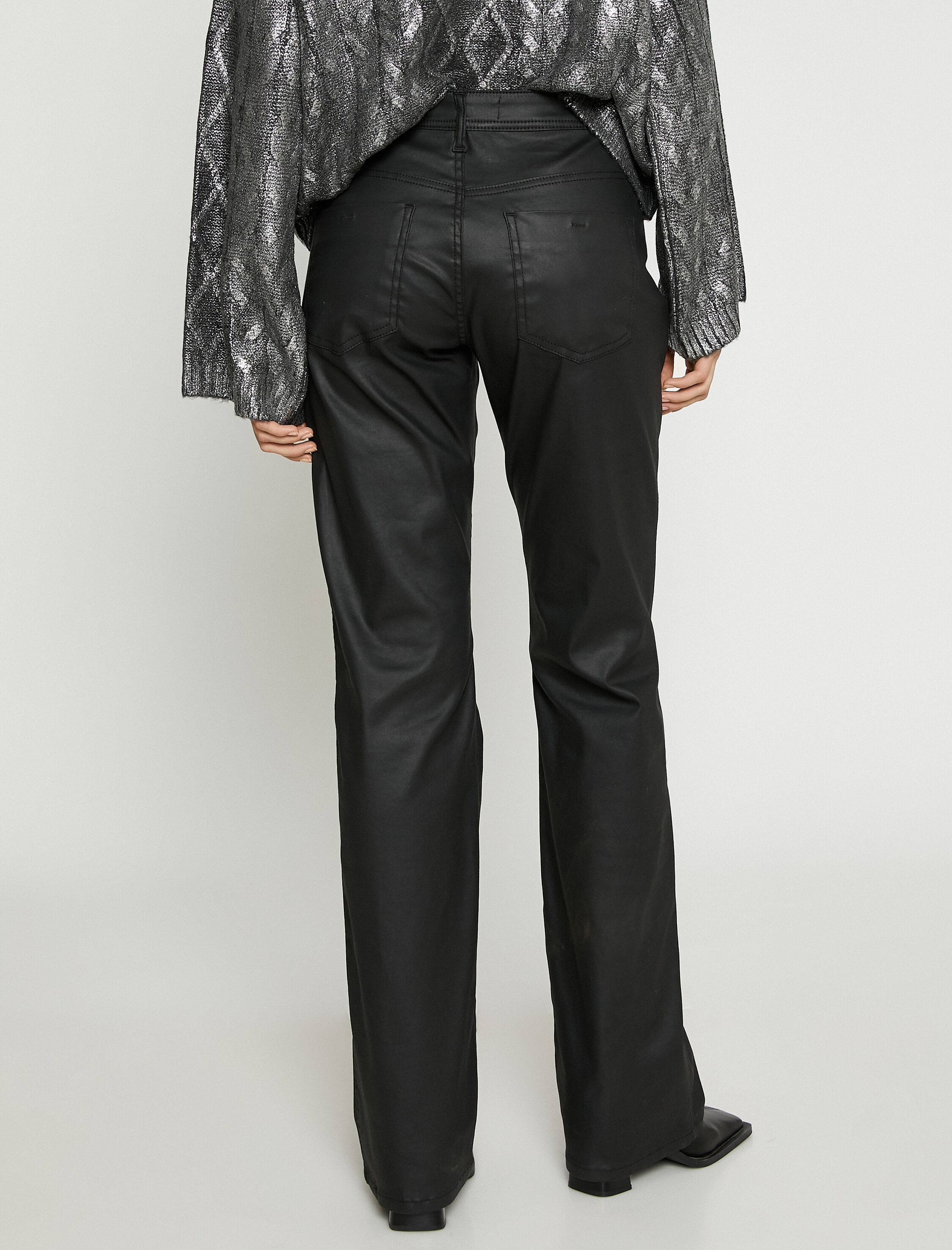   İspanyol Paça Suni Deri Pantolon