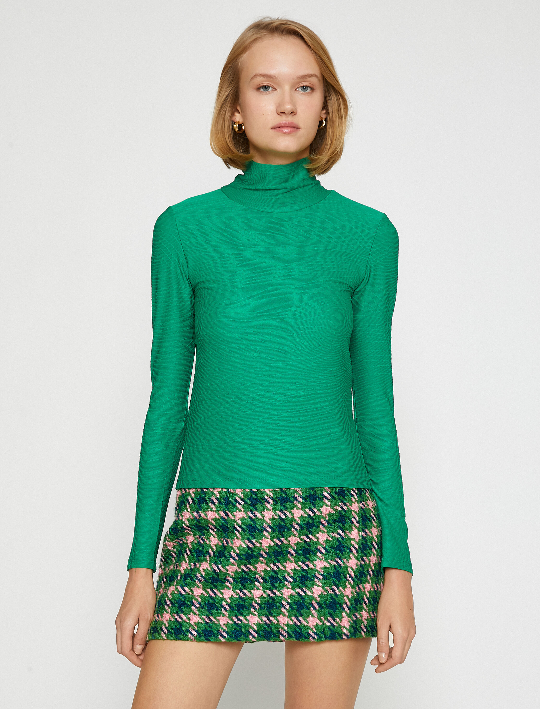   Balıkçı Yaka Tişört Uzun Kollu