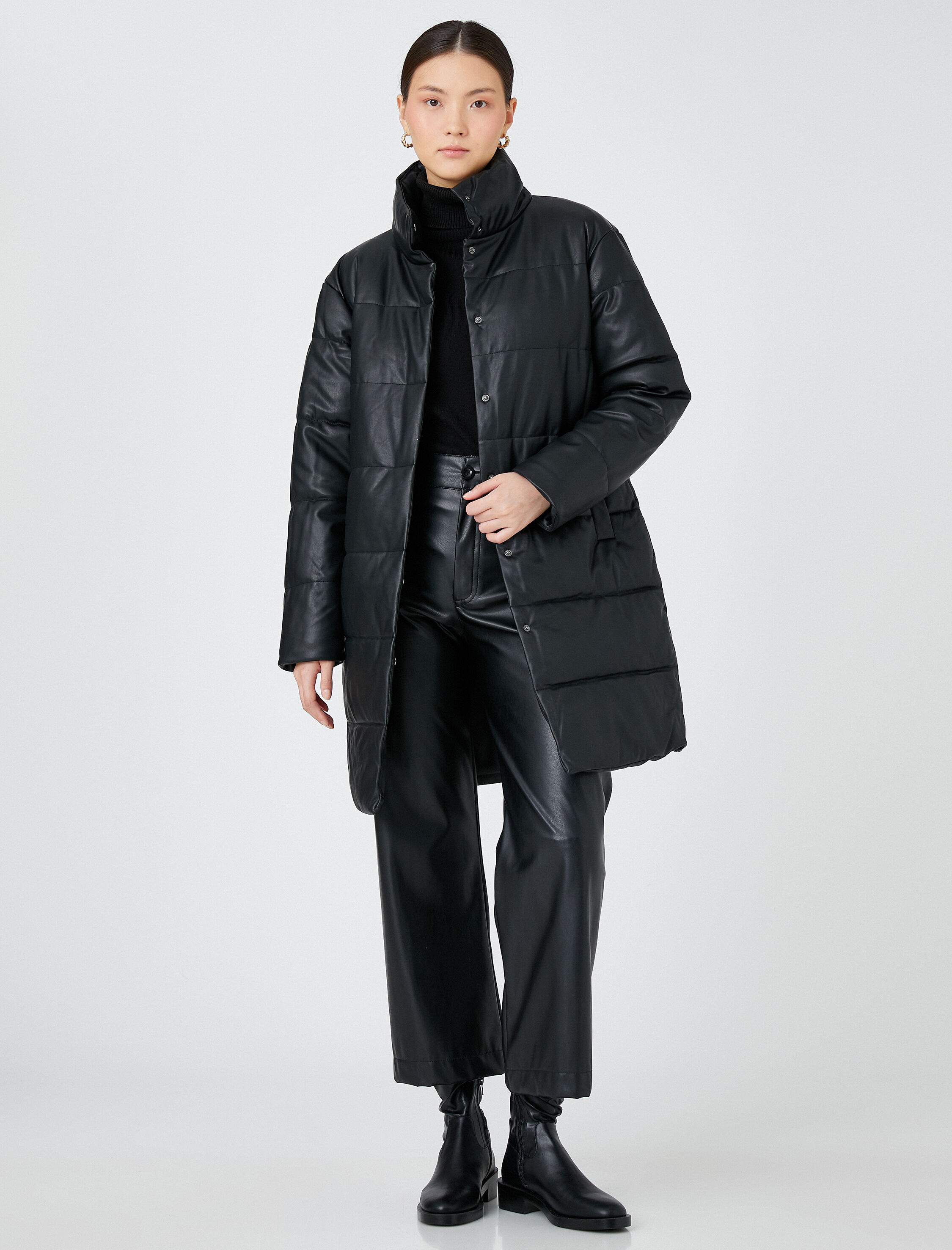   Şişme Mont Suni Deri