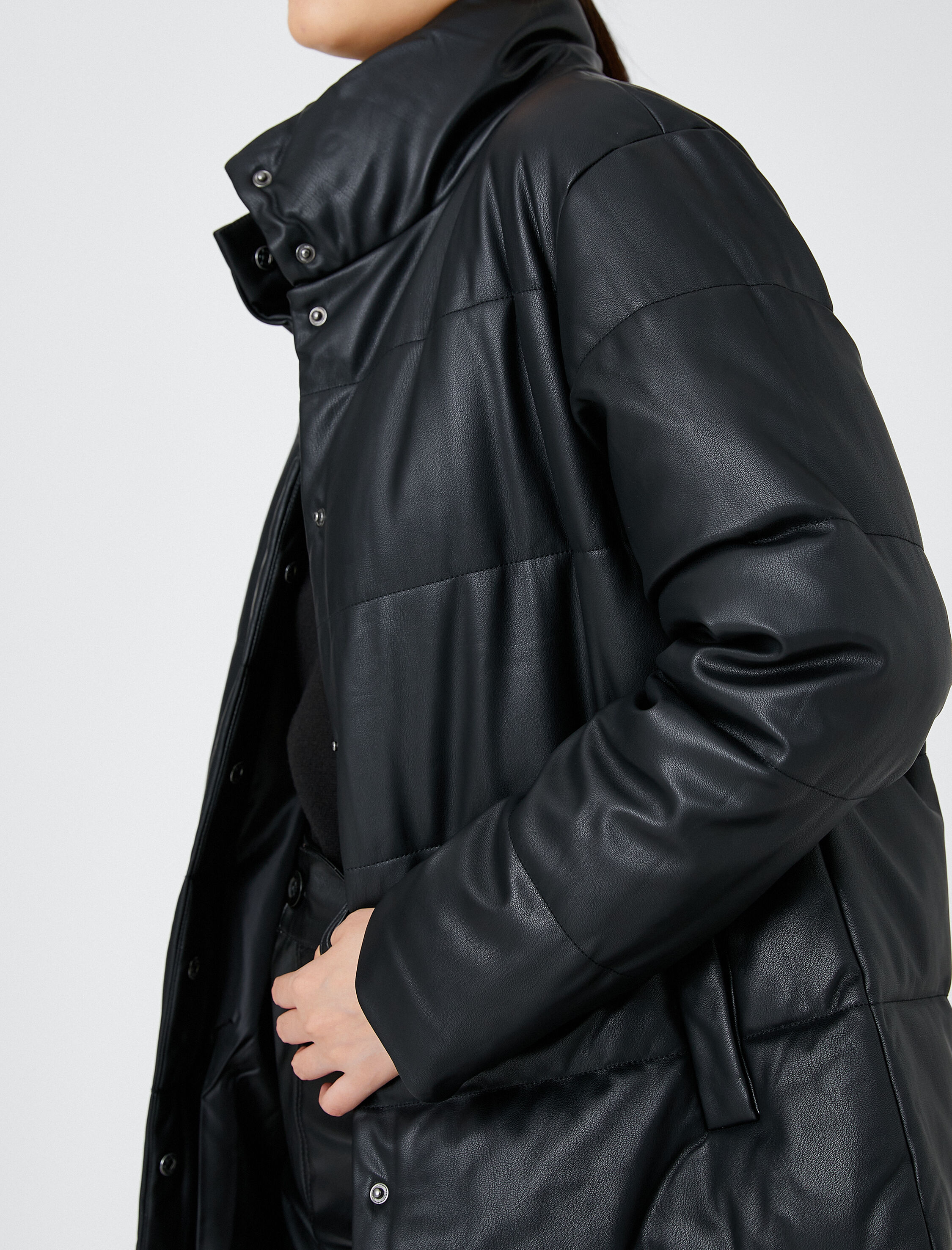   Şişme Mont Suni Deri