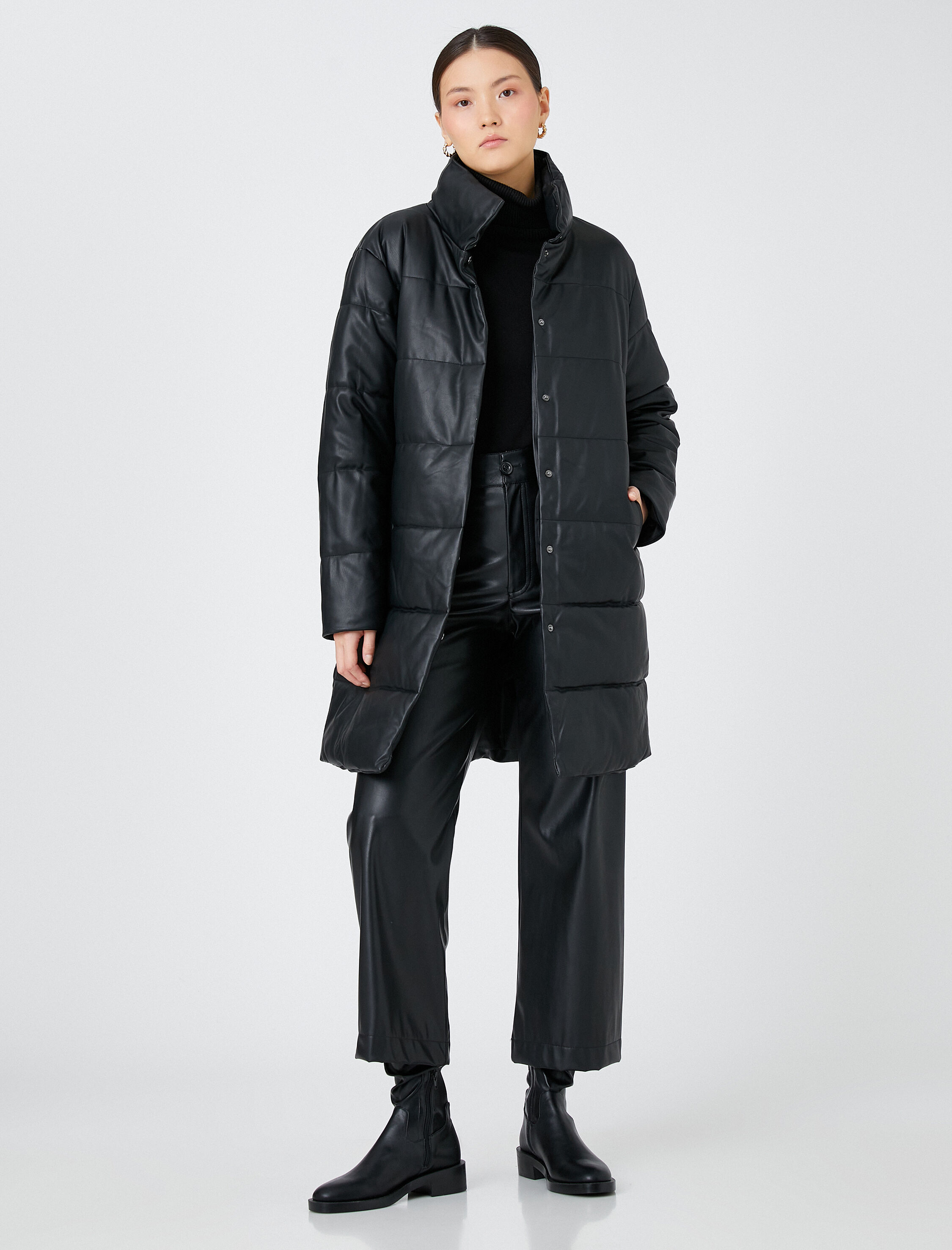   Şişme Mont Suni Deri