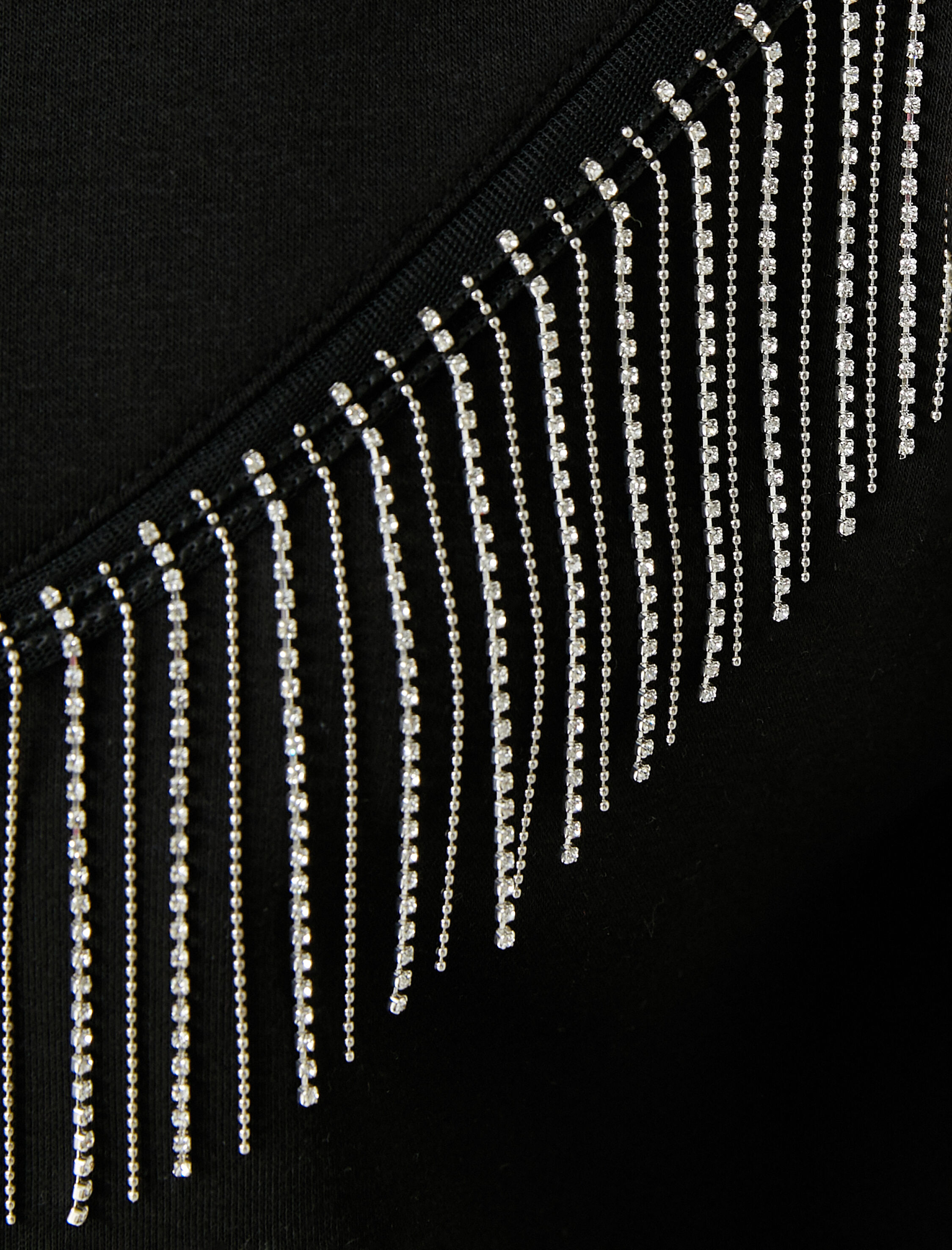 Parlak Taşlı Sweatshirt Bisiklet Yaka Uzun Kollu İçi Polarlı