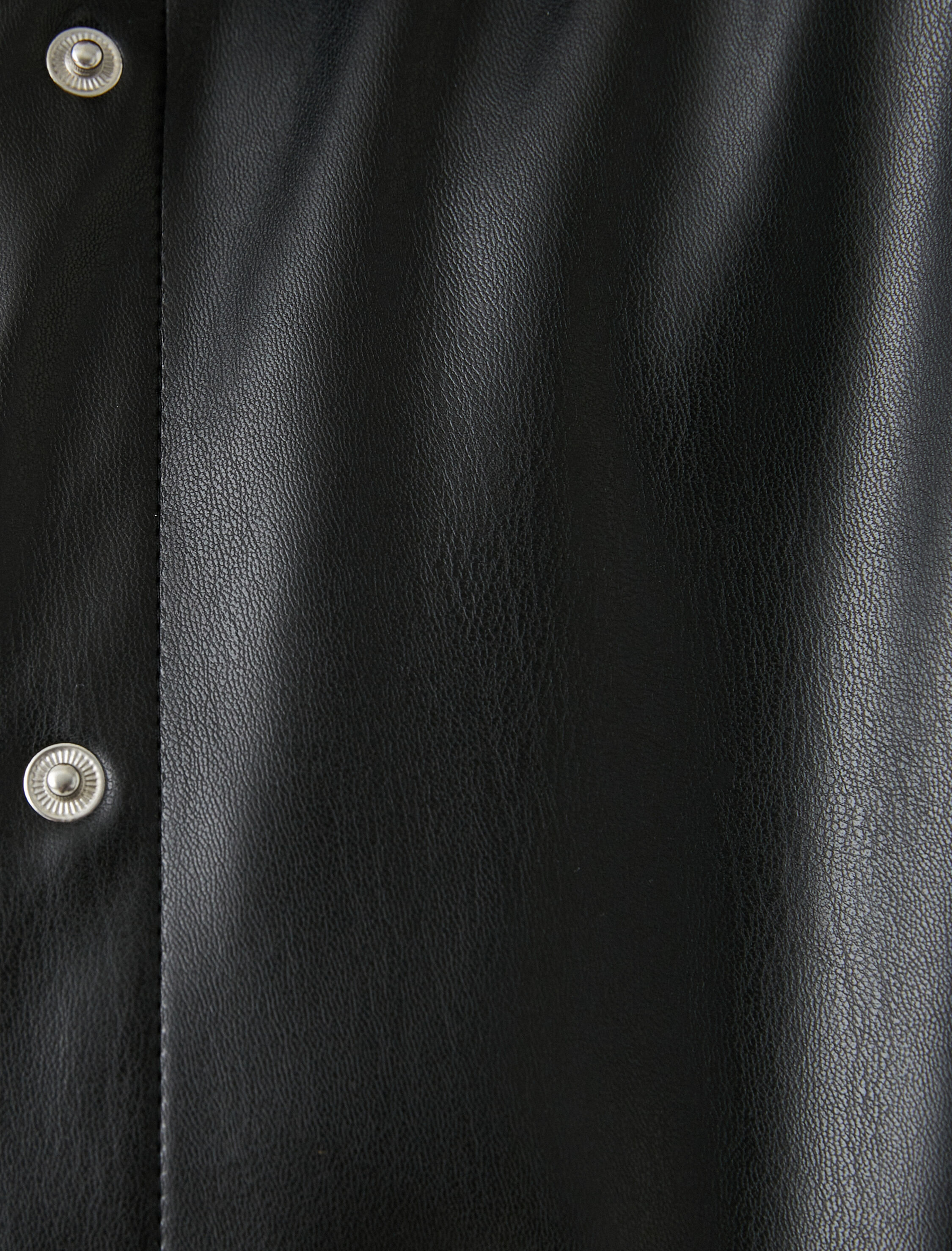 Koton Deri Görünümlü Gömlek Ceket Çıtçıtlı Yırtmaç Detaylı. 5