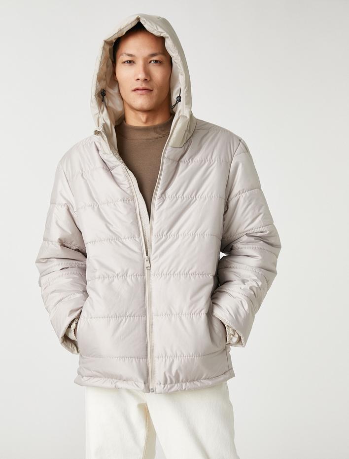  Basic Şişme Mont Kapşonlu Cep Detaylı Fermuarlı Su Geçirmez