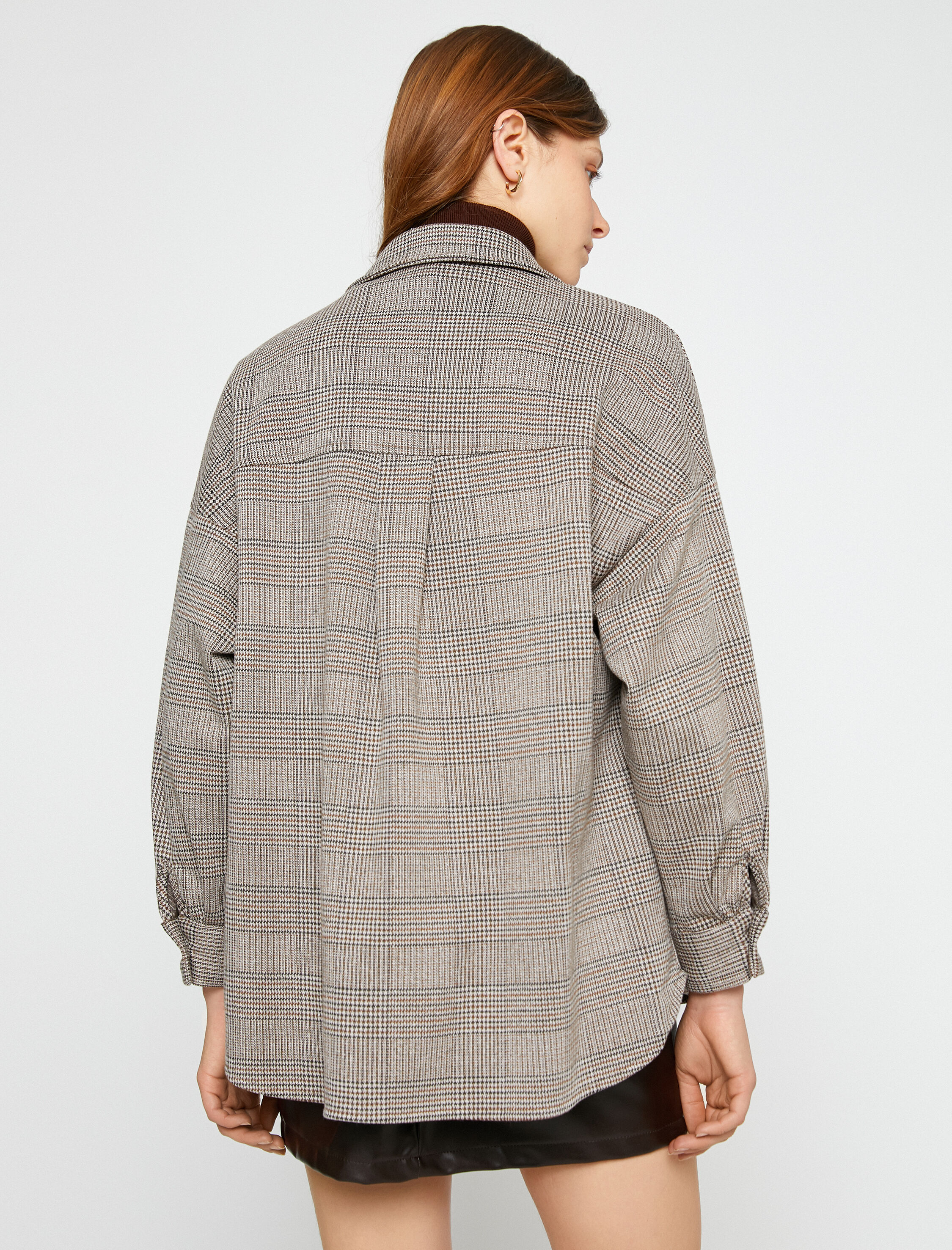   Ekoseli Oversize Shacket Cepli