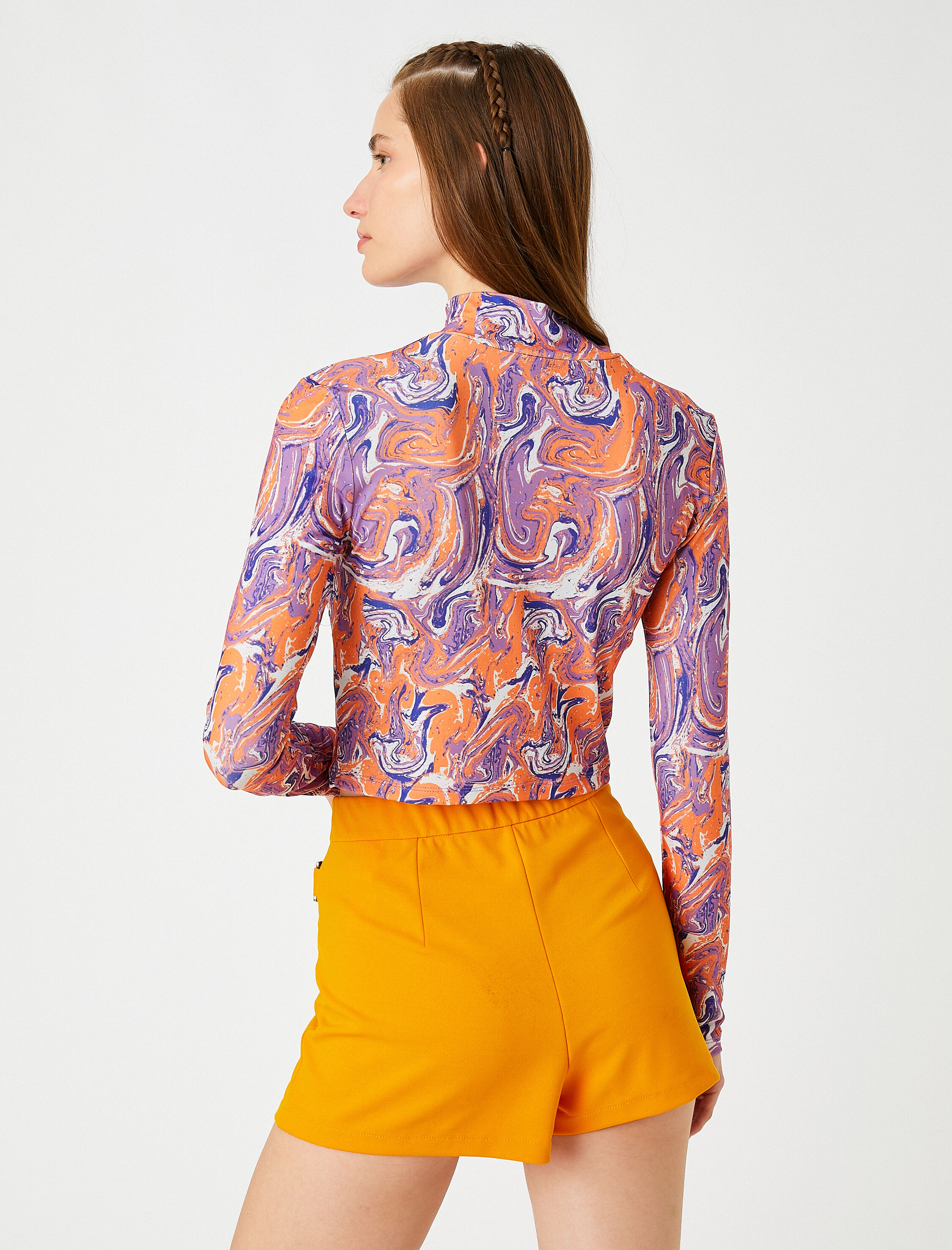 Uzun Kollu Tişört Yarım Balıkçı Yaka