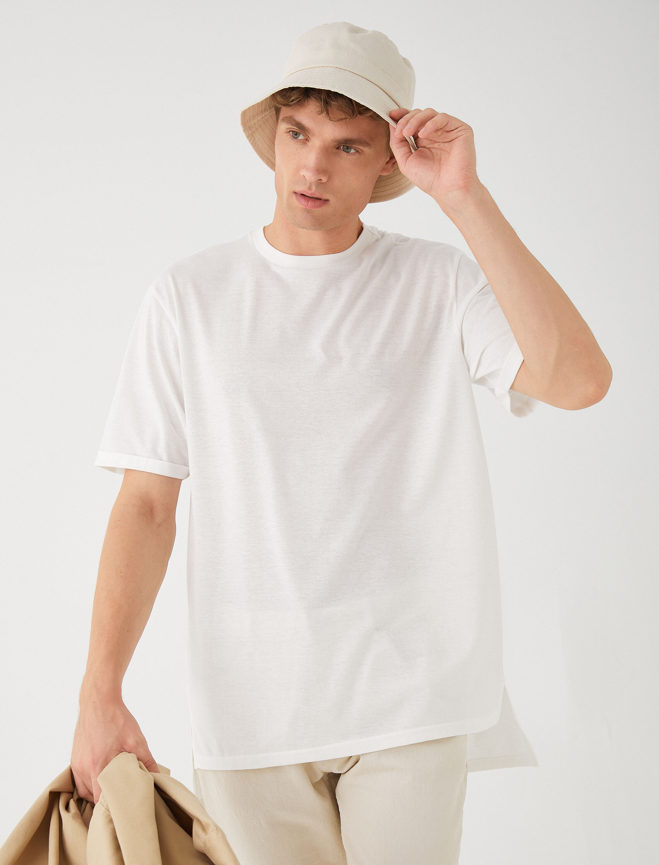   Pamuklu Basic Tişört Bisiklet Yaka