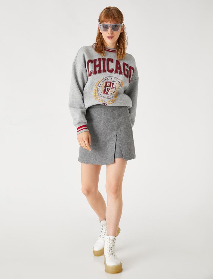  Şort Etek Yırtmaç Detaylı