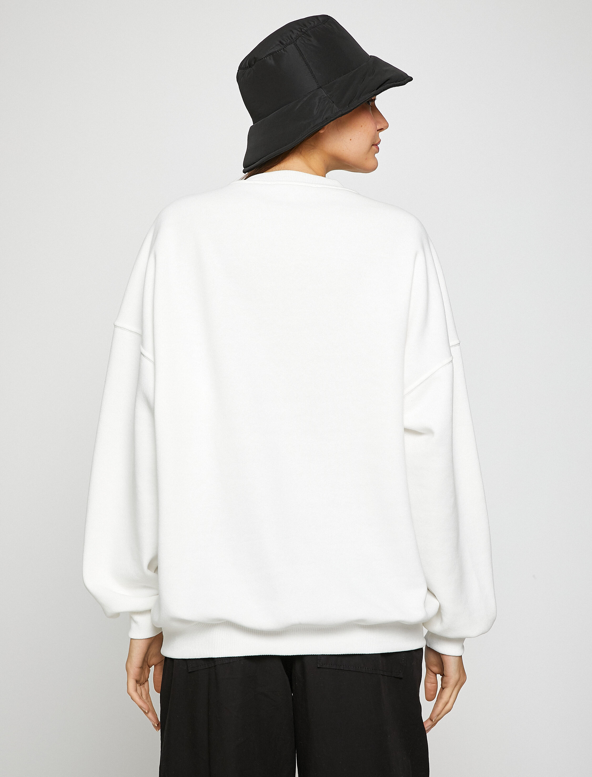   Anime Sweatshirt Oversize Bisiklet Yaka Uzun Kollu İçi Polarlı