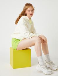 Polar Sweatshirt Kapüşonlu Beli Lastikli