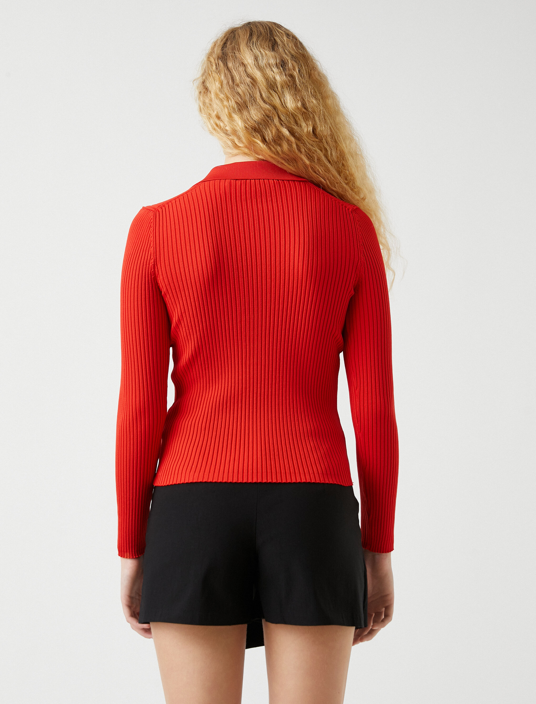   Polo Yaka Çıtçıtlı Triko Kazak