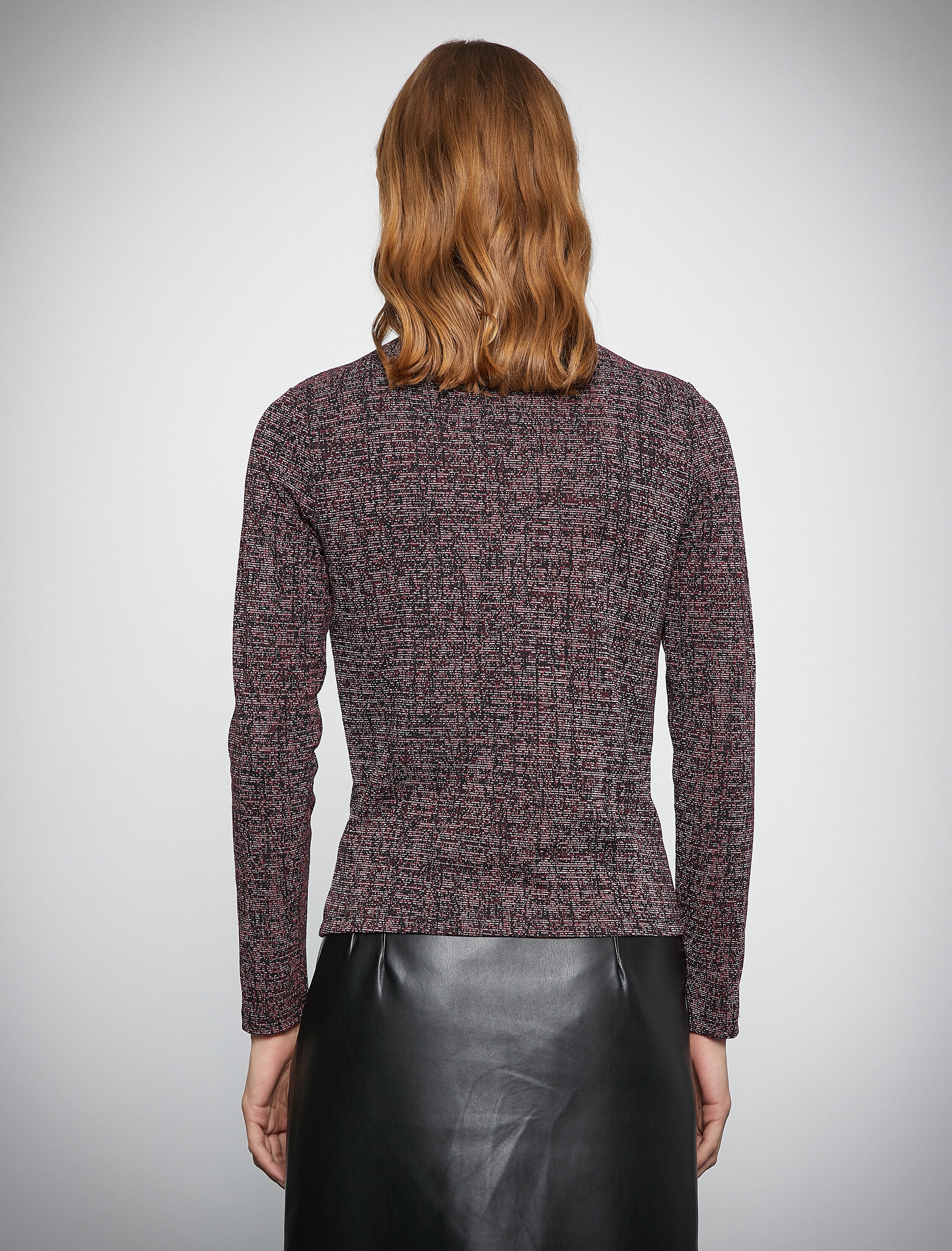   Melis Ağazat X Koton - Simli Uzun Kollu Boğazlı Tişört