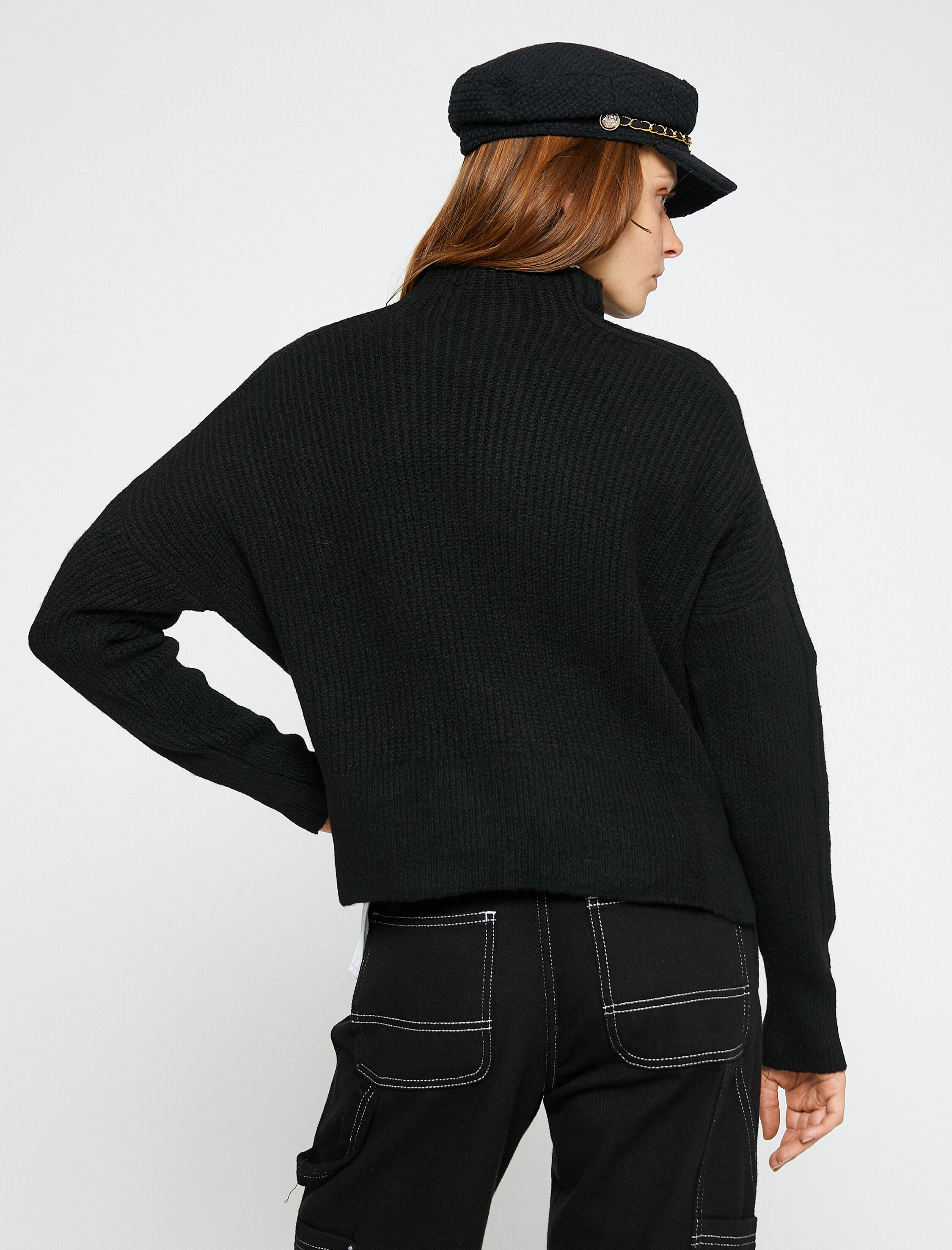   Dik Yaka Triko Kazak Uzun Kollu