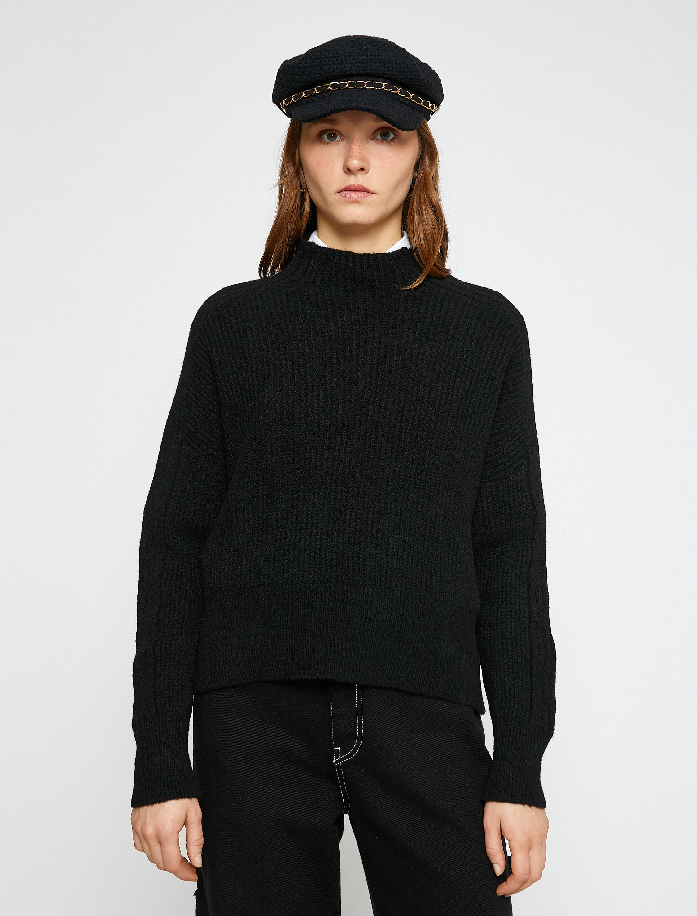   Dik Yaka Triko Kazak Uzun Kollu