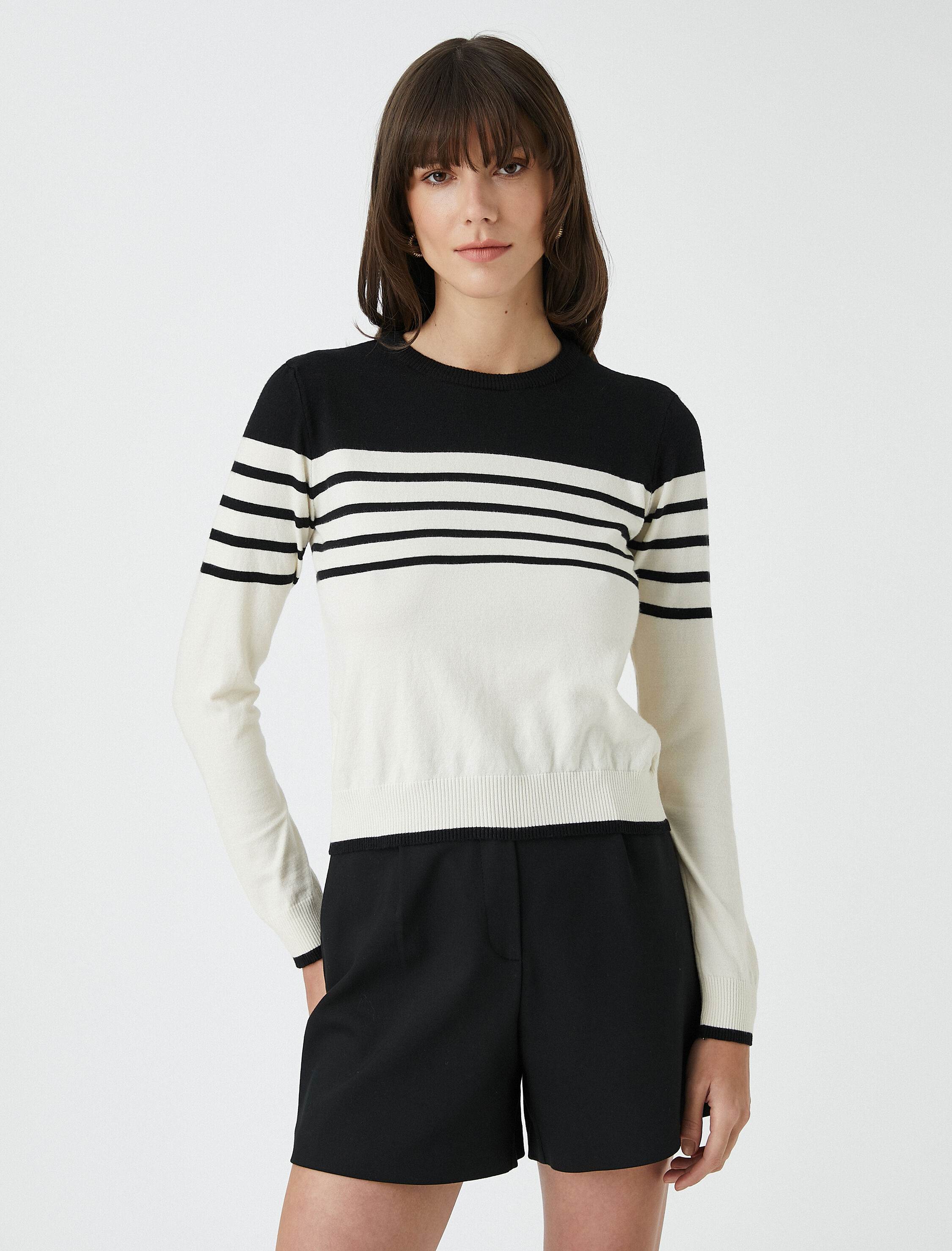   Bisiklet Yaka Triko Kazak Uzun Kollu