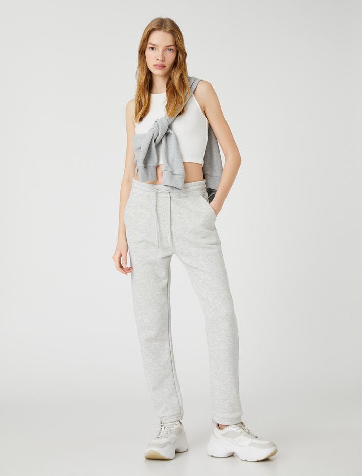  Jogger Eşofman Altı Cep Detaylı Paçası Beli Lastikli