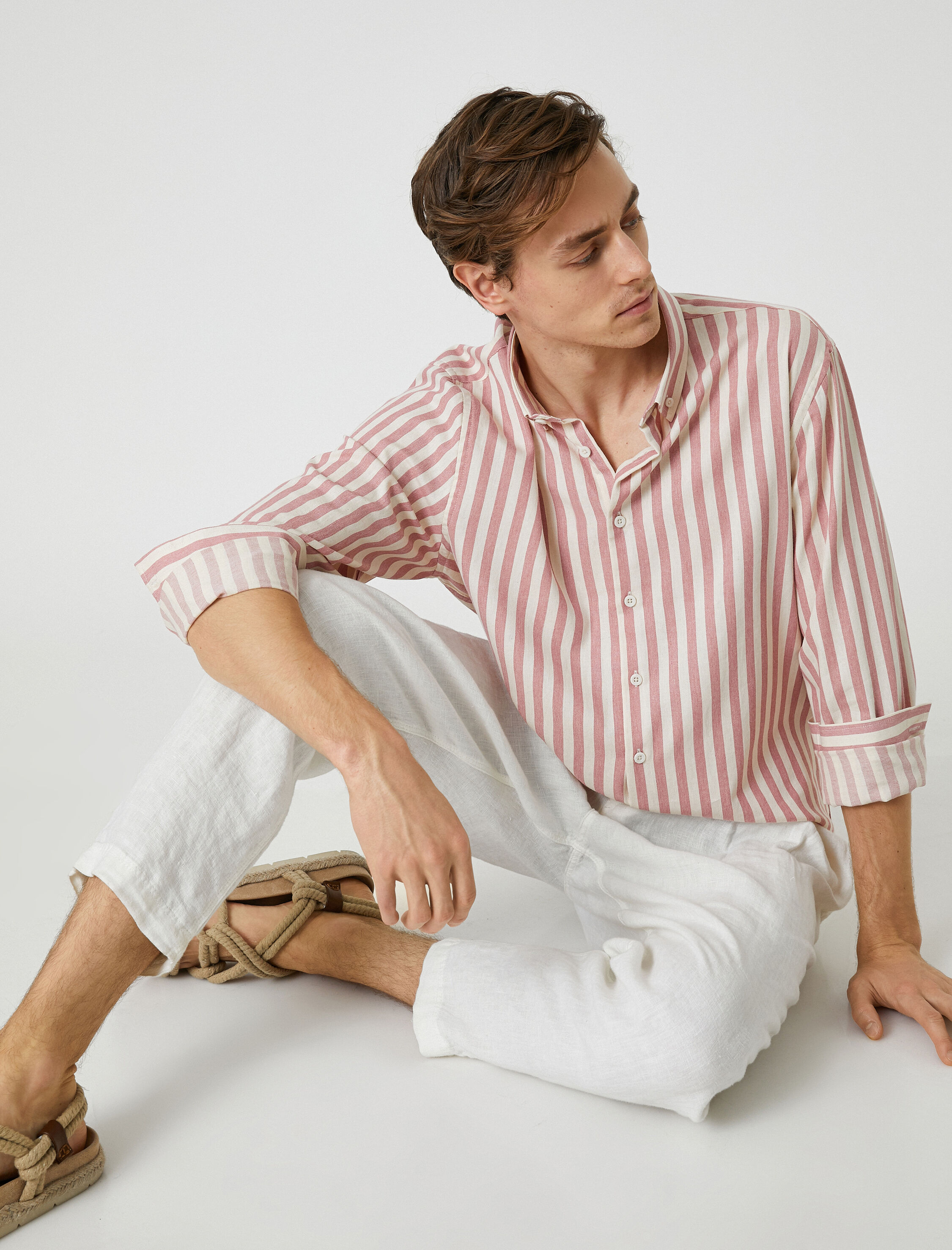   Spor Gömlek Uzun Kollu Klasik Yaka Slim Fit