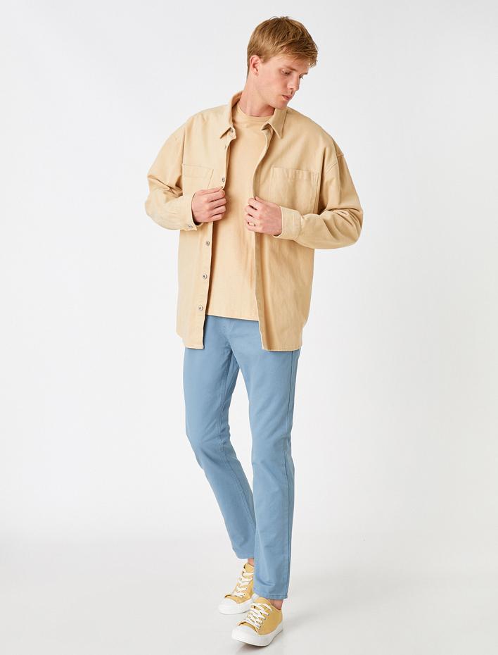  Basic Gabardin Pantolon Düğmeli