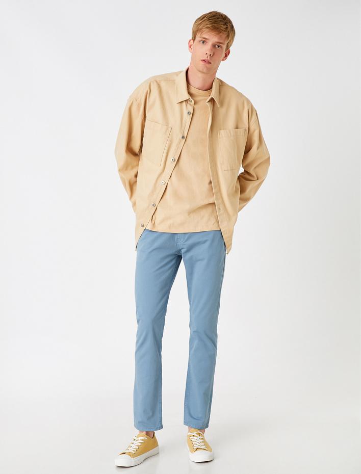  Basic Gabardin Pantolon Düğmeli