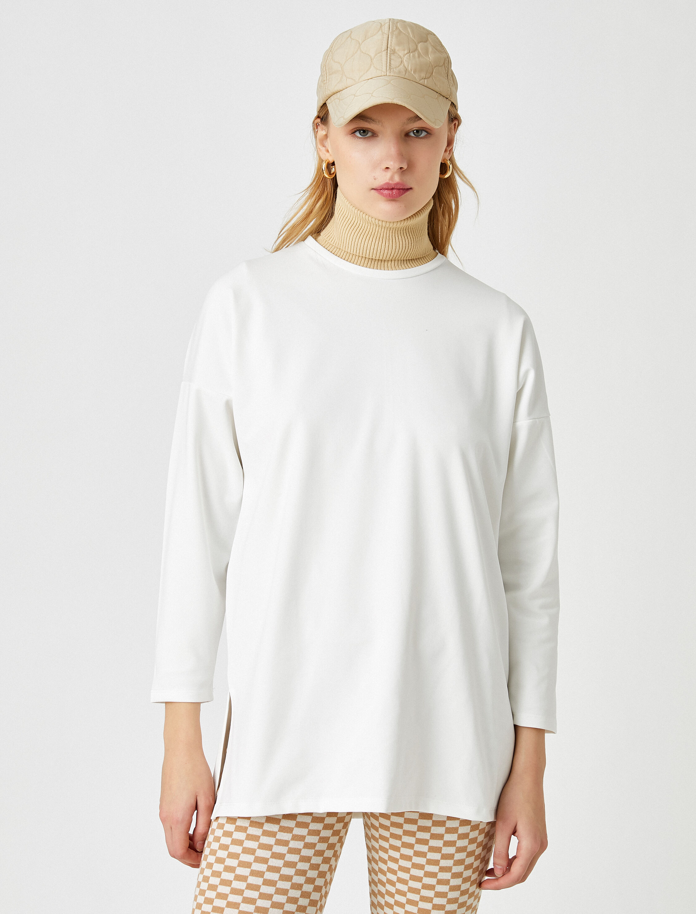  Bisiklet Yaka Basic Sweatshirt