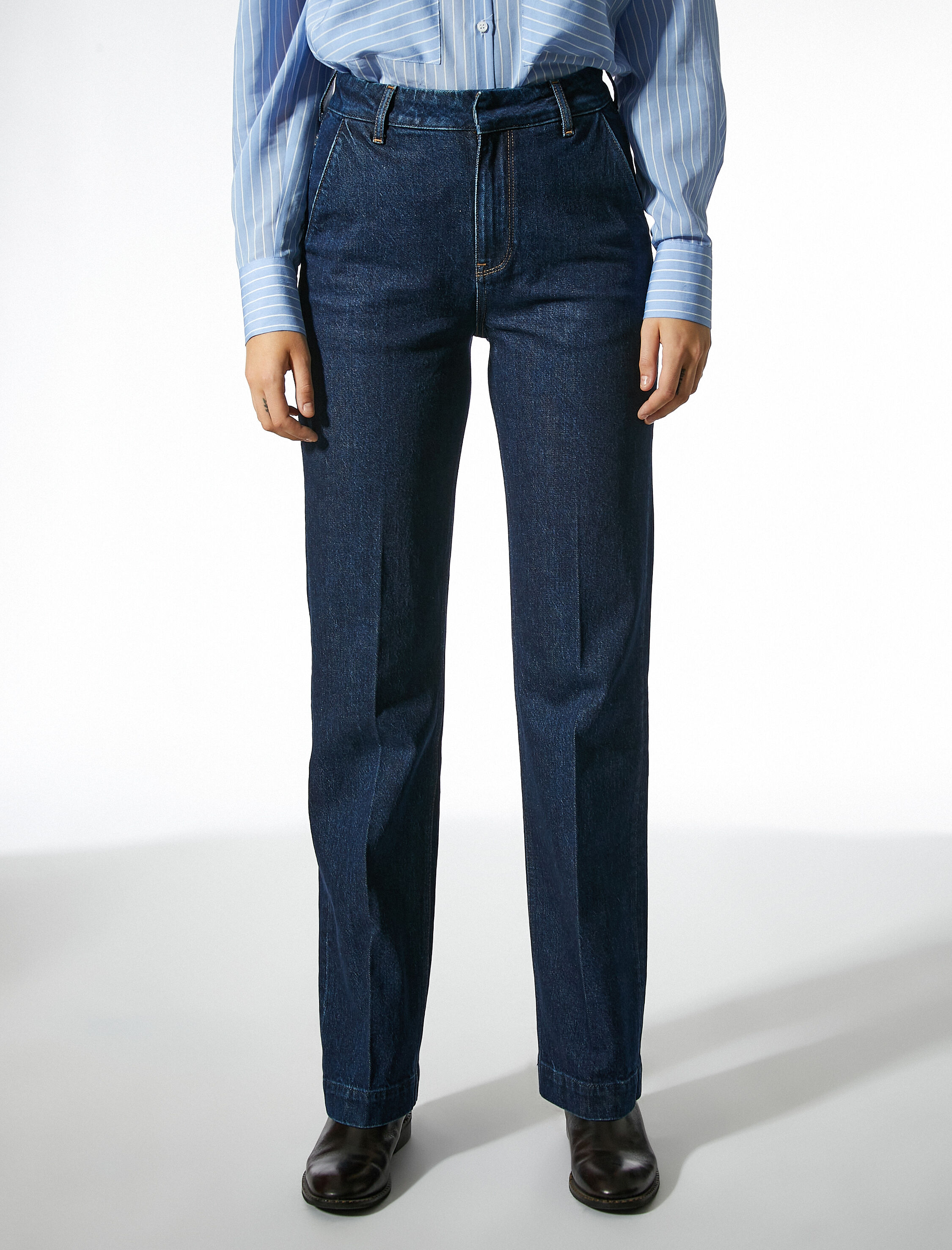   Cepli Düz Paça Kot Pantolon