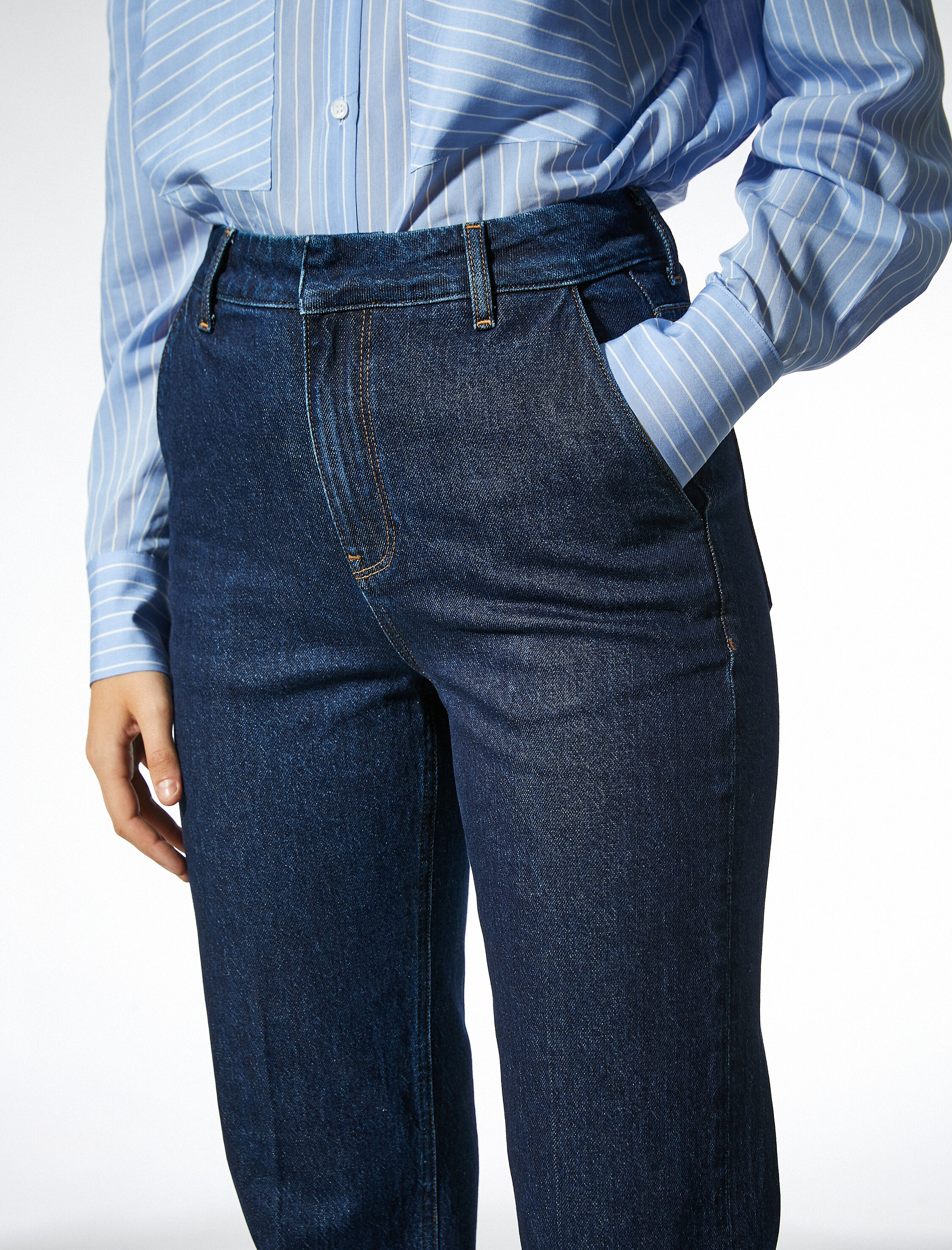   Cepli Düz Paça Kot Pantolon