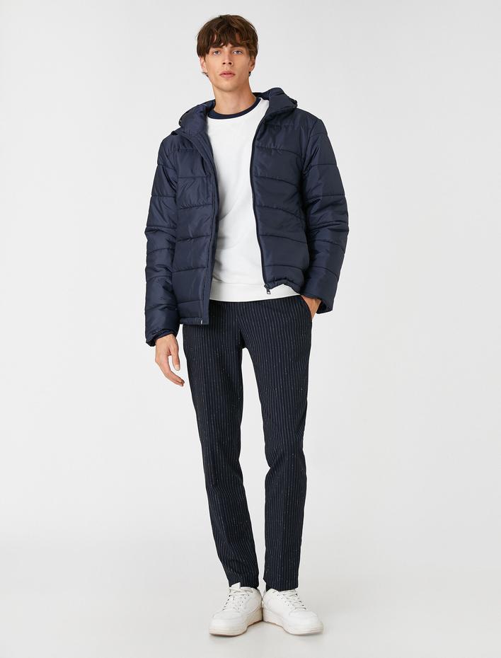  Basic Şişme Mont Kapşonlu Cep Detaylı Fermuarlı Su Geçirmez