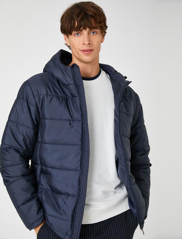  Basic Şişme Mont Kapşonlu Cep Detaylı Fermuarlı Su Geçirmez