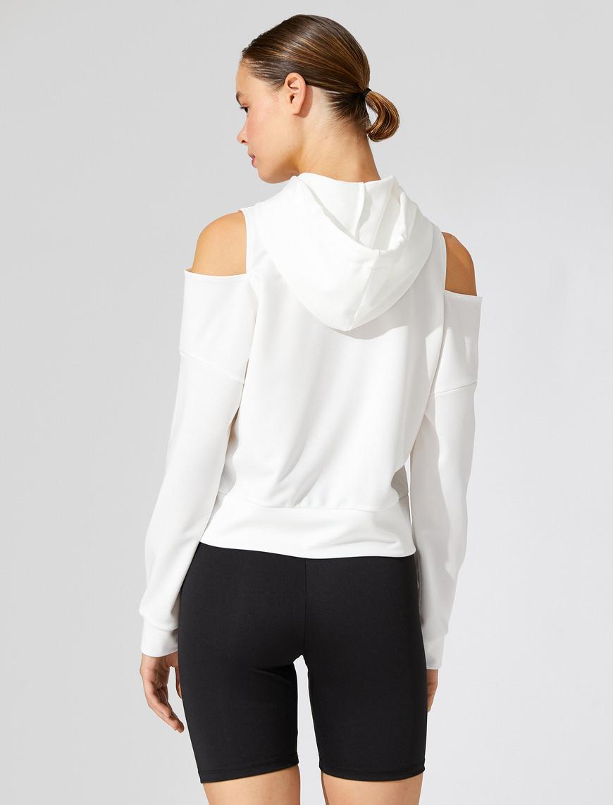   Kapüşonlu Sweatshirt Scuba Kumaş Pencere Detaylı