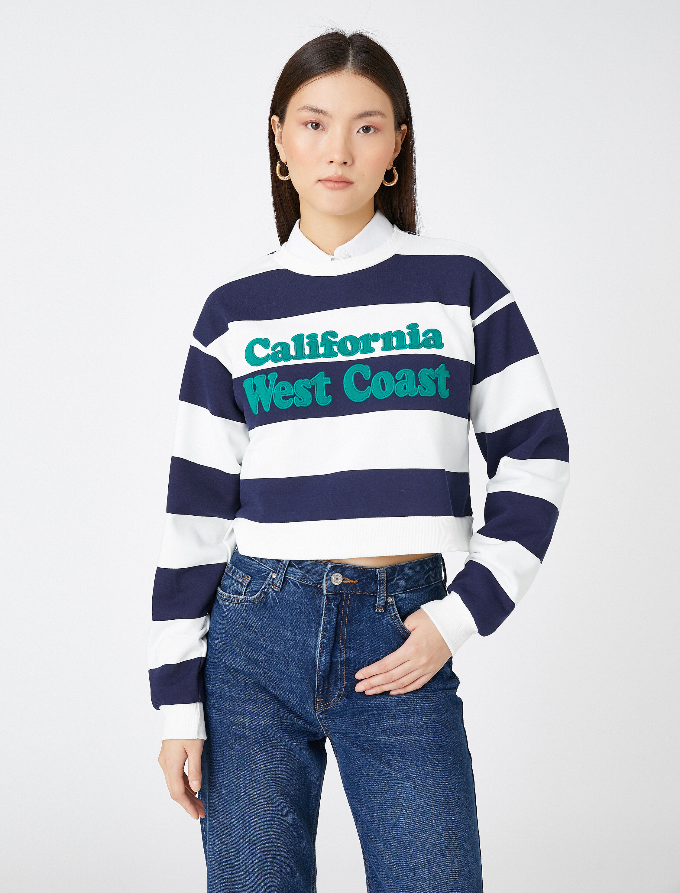   Nakışlı Kolej Sweatshirt