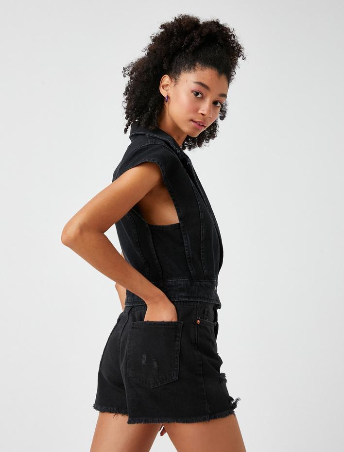  Kot Yelek Düğme Detaylı