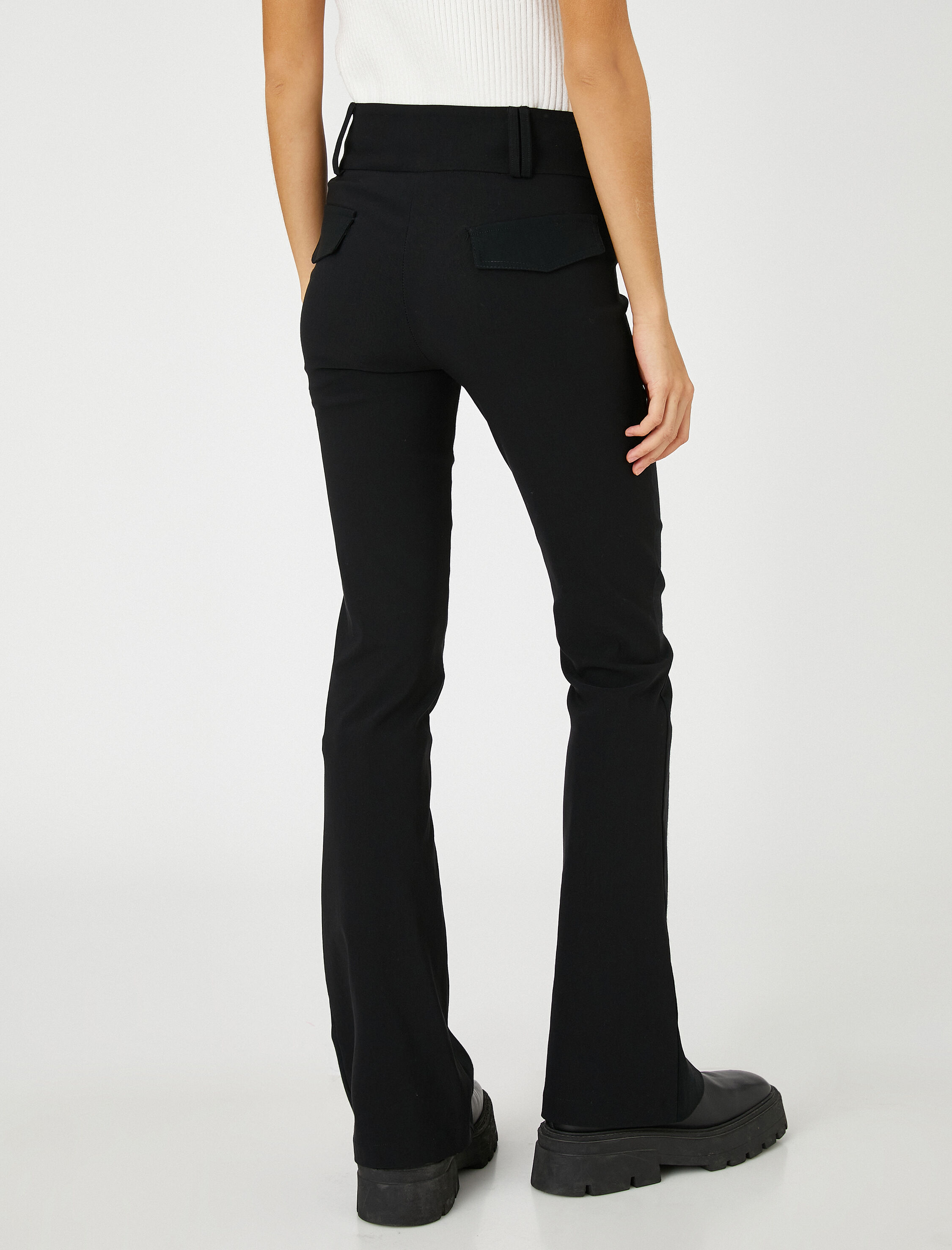   İspanyol Paça Pantolon Çift Düğmeli