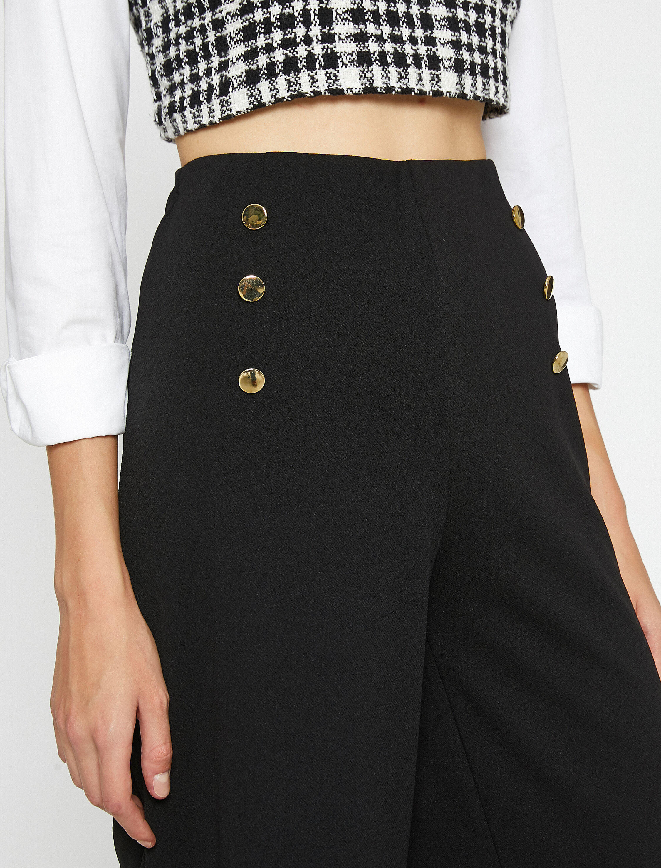   Palazzo Pantolon Düğme Detaylı