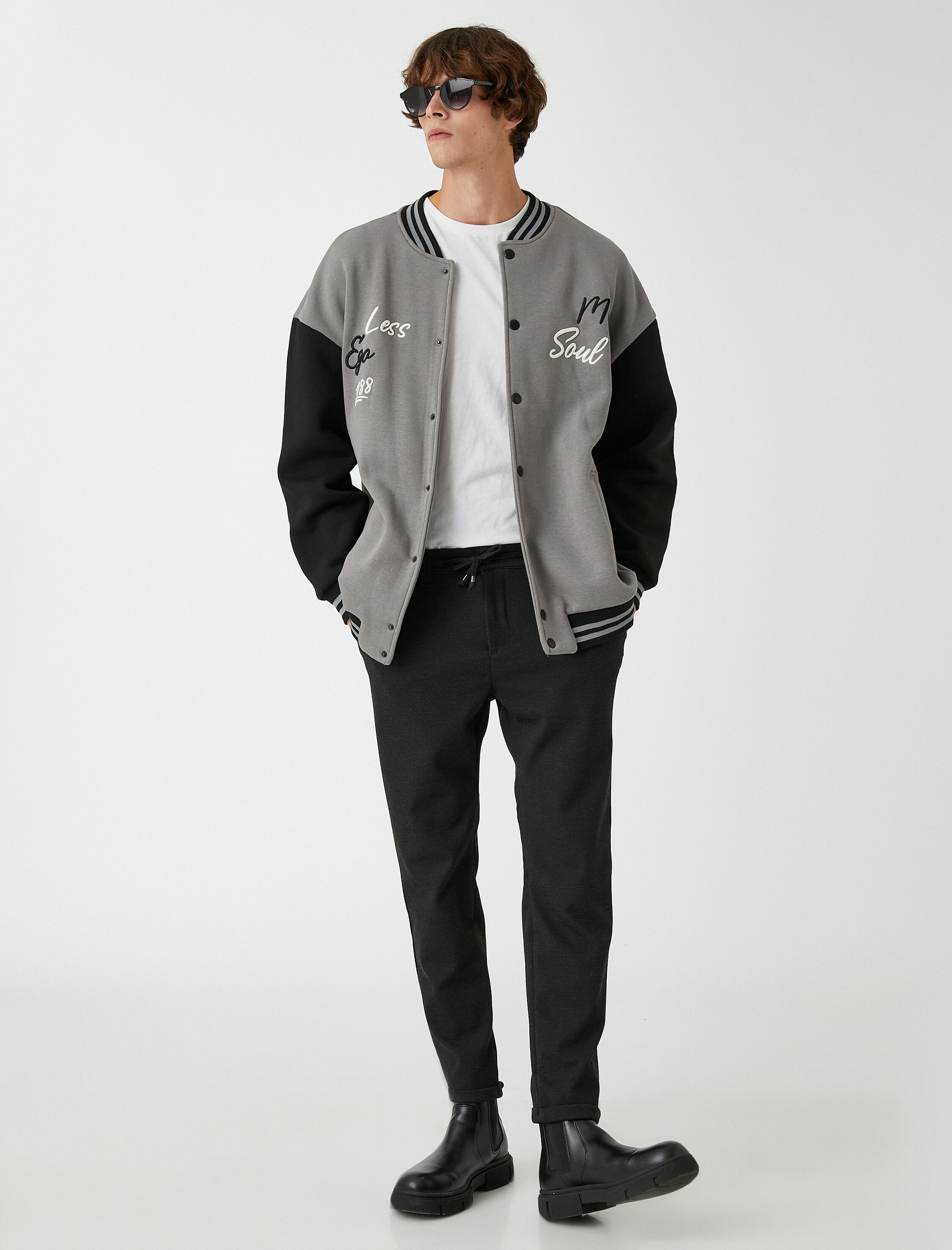   Basic Dokuma Pantolon Beli Bağcıklı