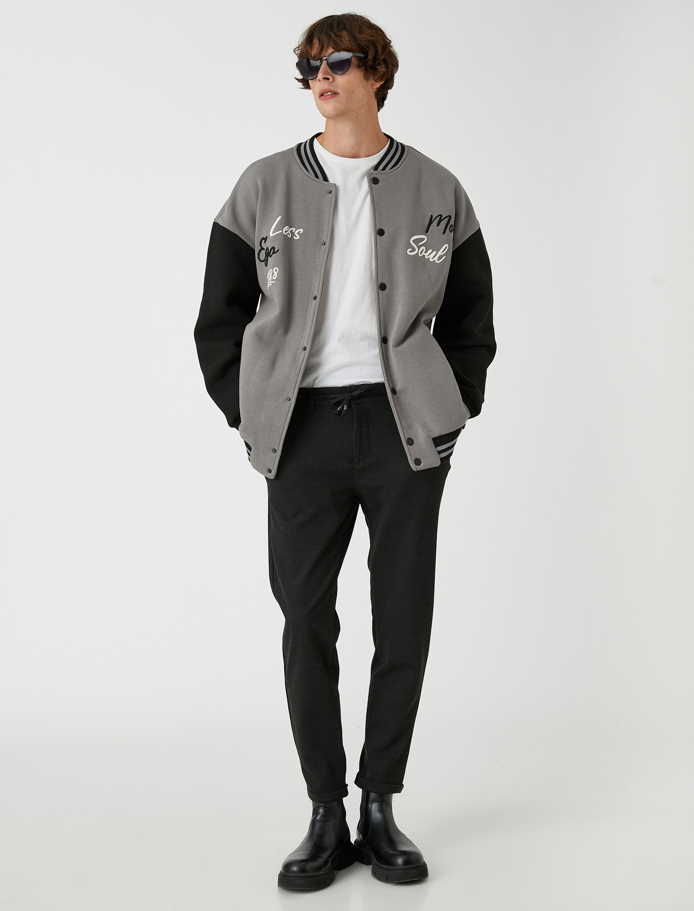   Basic Dokuma Pantolon Beli Bağcıklı