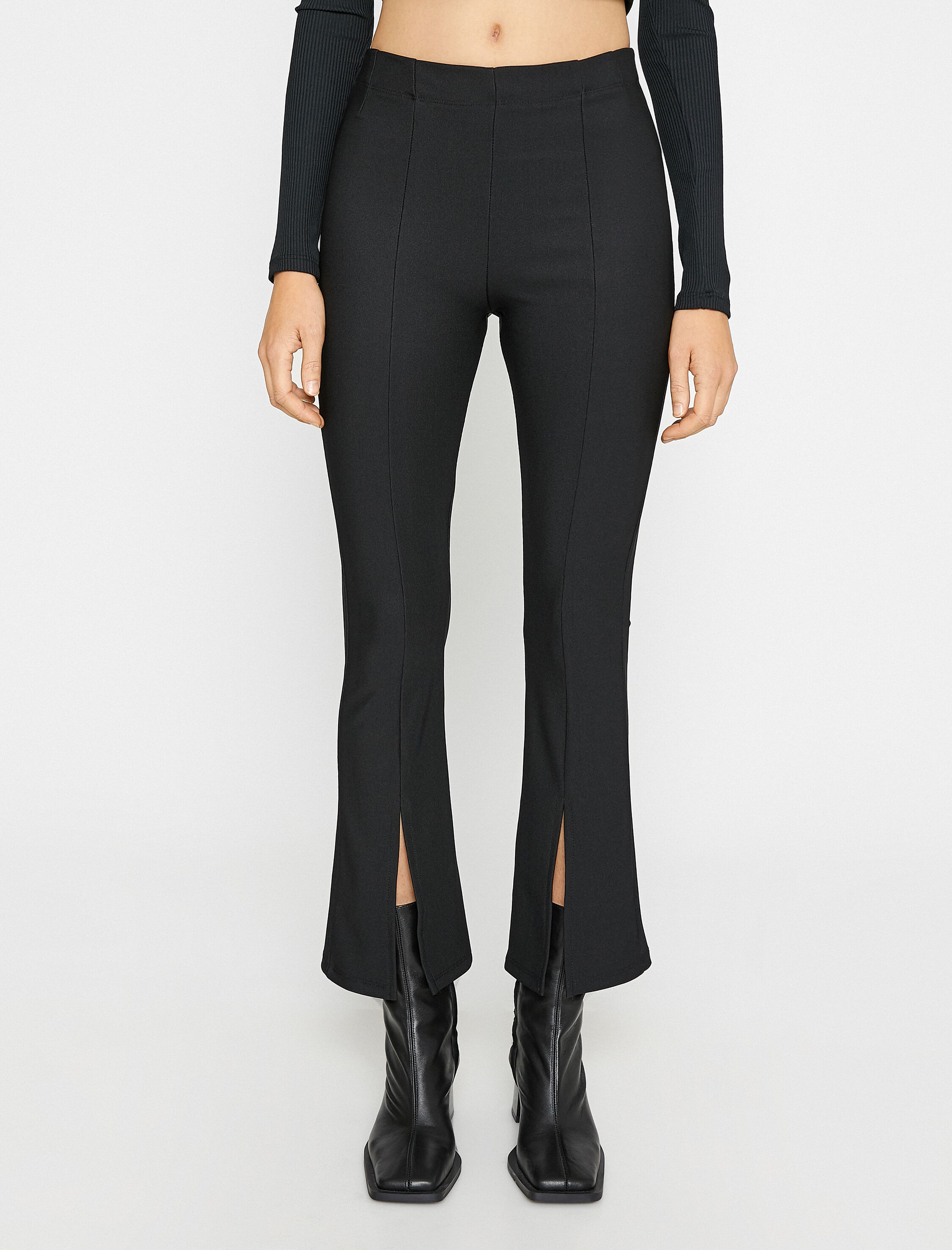   Yırtmaçlı Crop İspanyol Paça Tayt