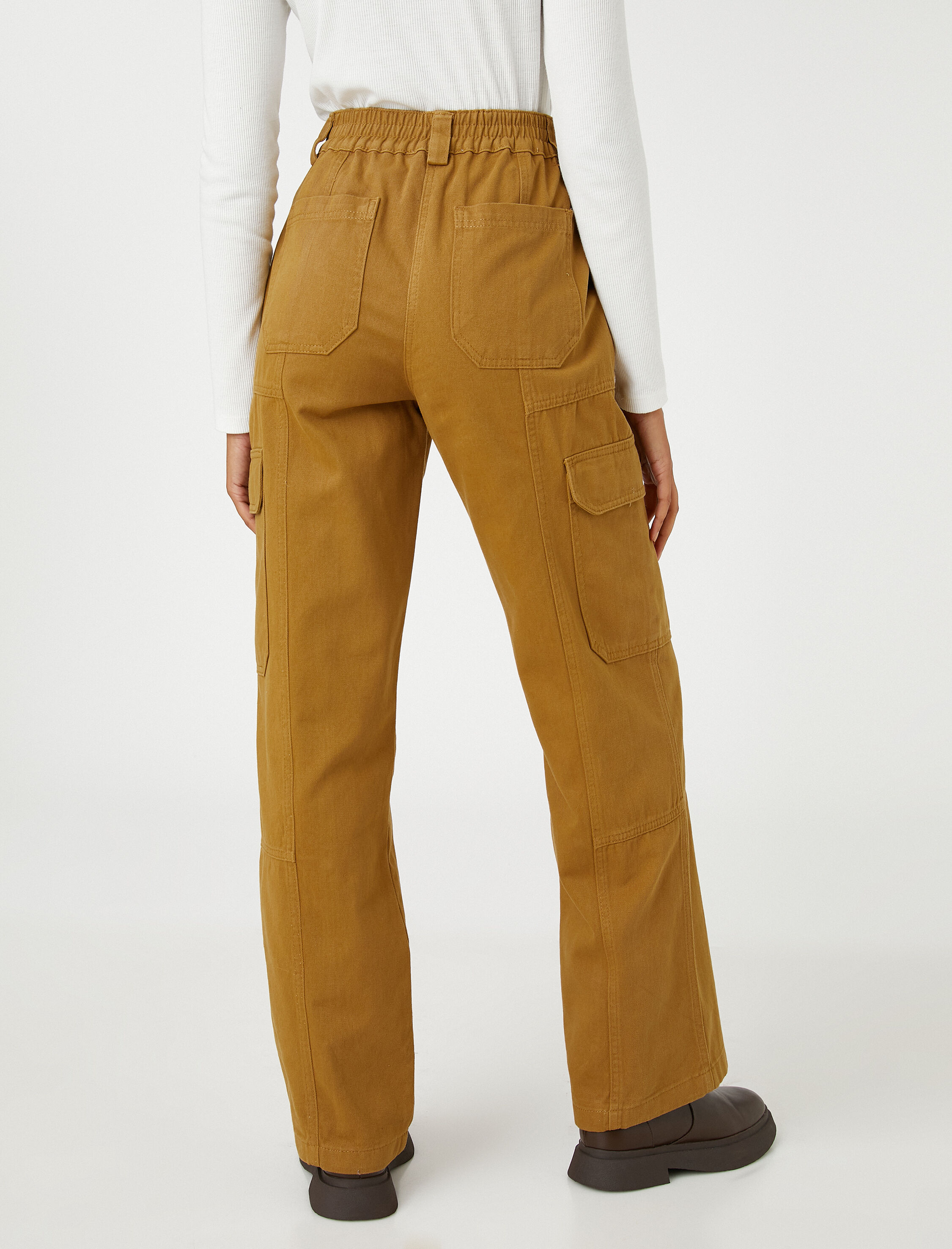   Kargo Pantolon Yüksek Bel Cep Detaylı