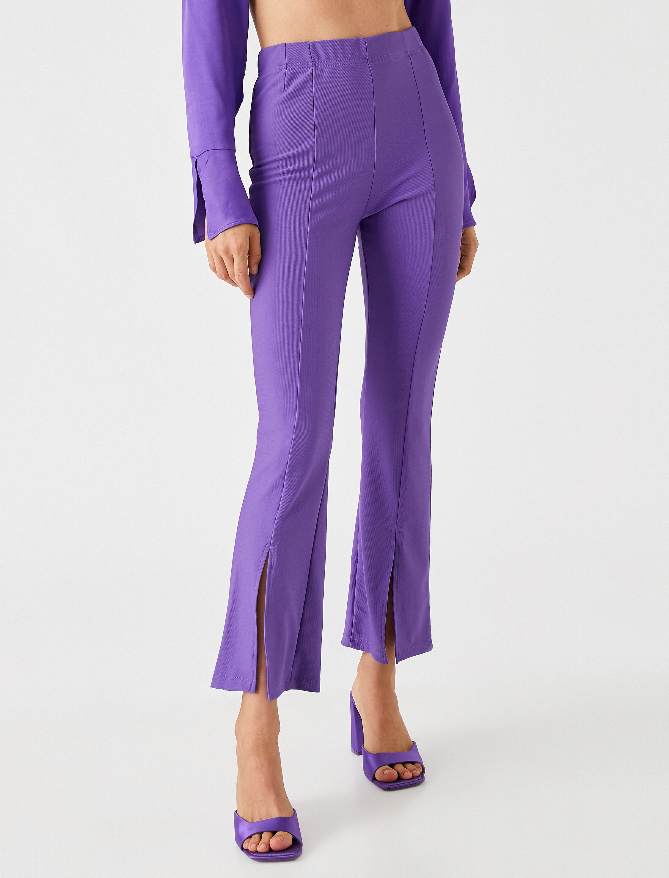   Yırtmaçlı Crop İspanyol Paça Tayt