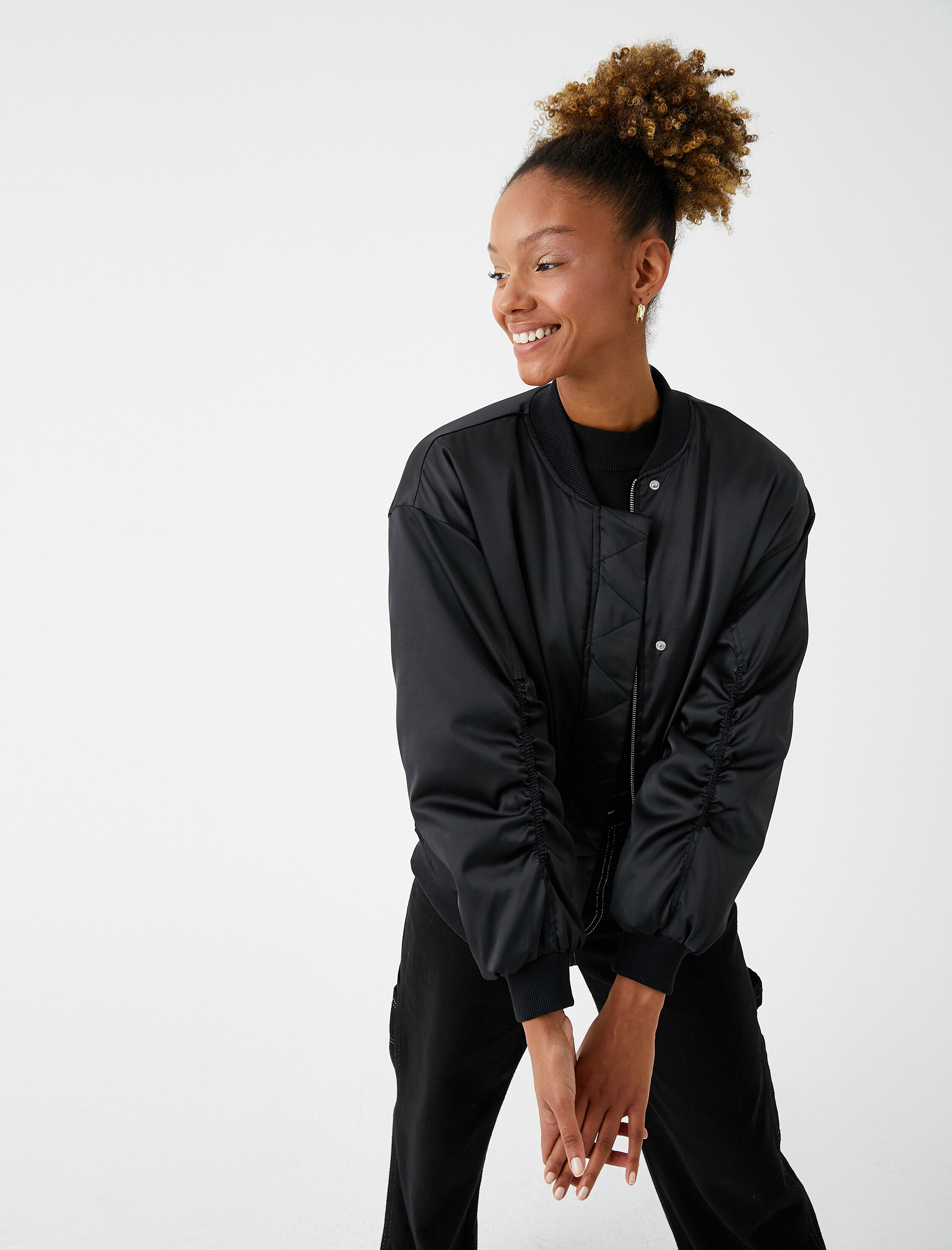   Pilot Ceket Fermuarlı Büzgülü Cep Detaylı