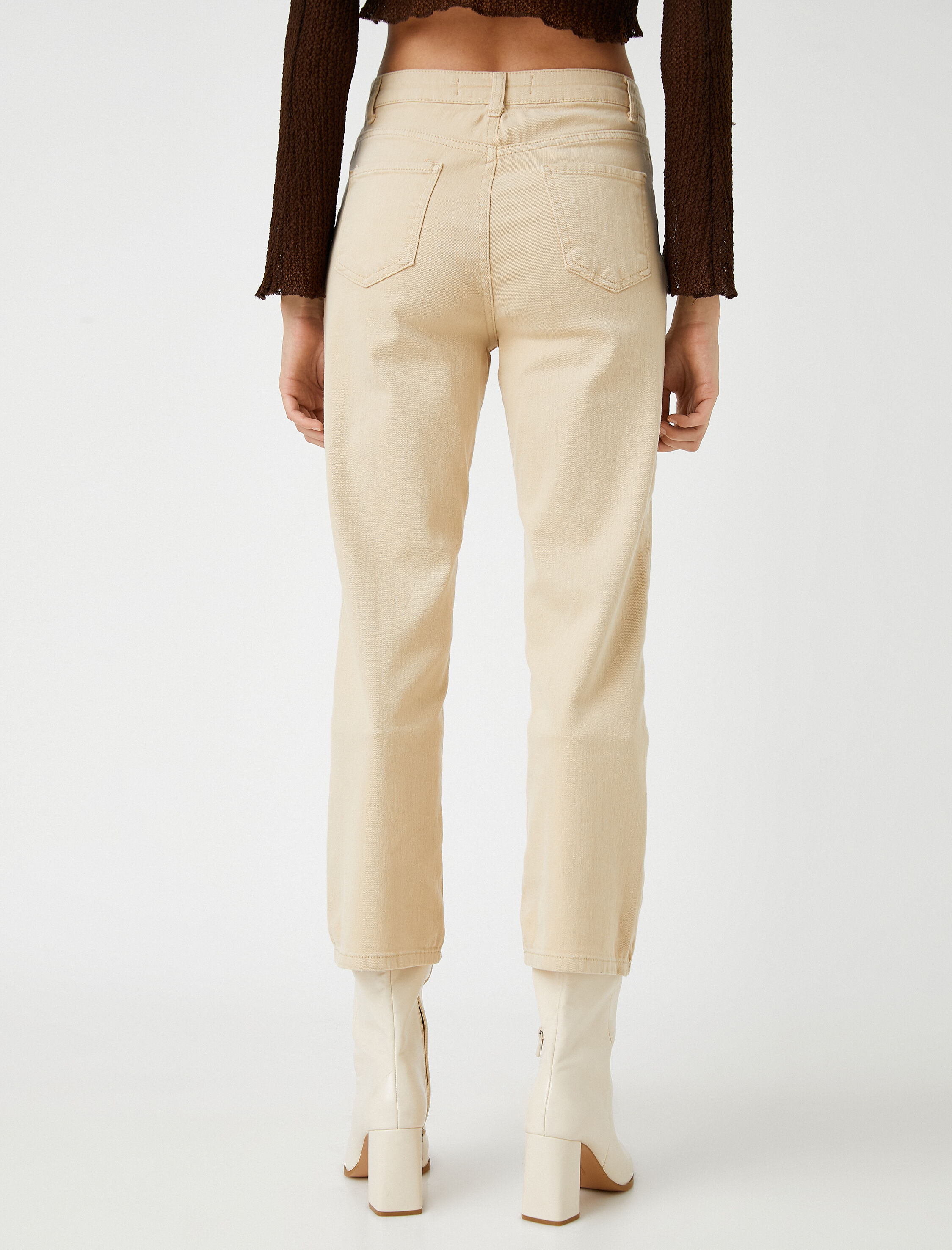 İspanyol Paça Kot Pantolon Yüksek Bel