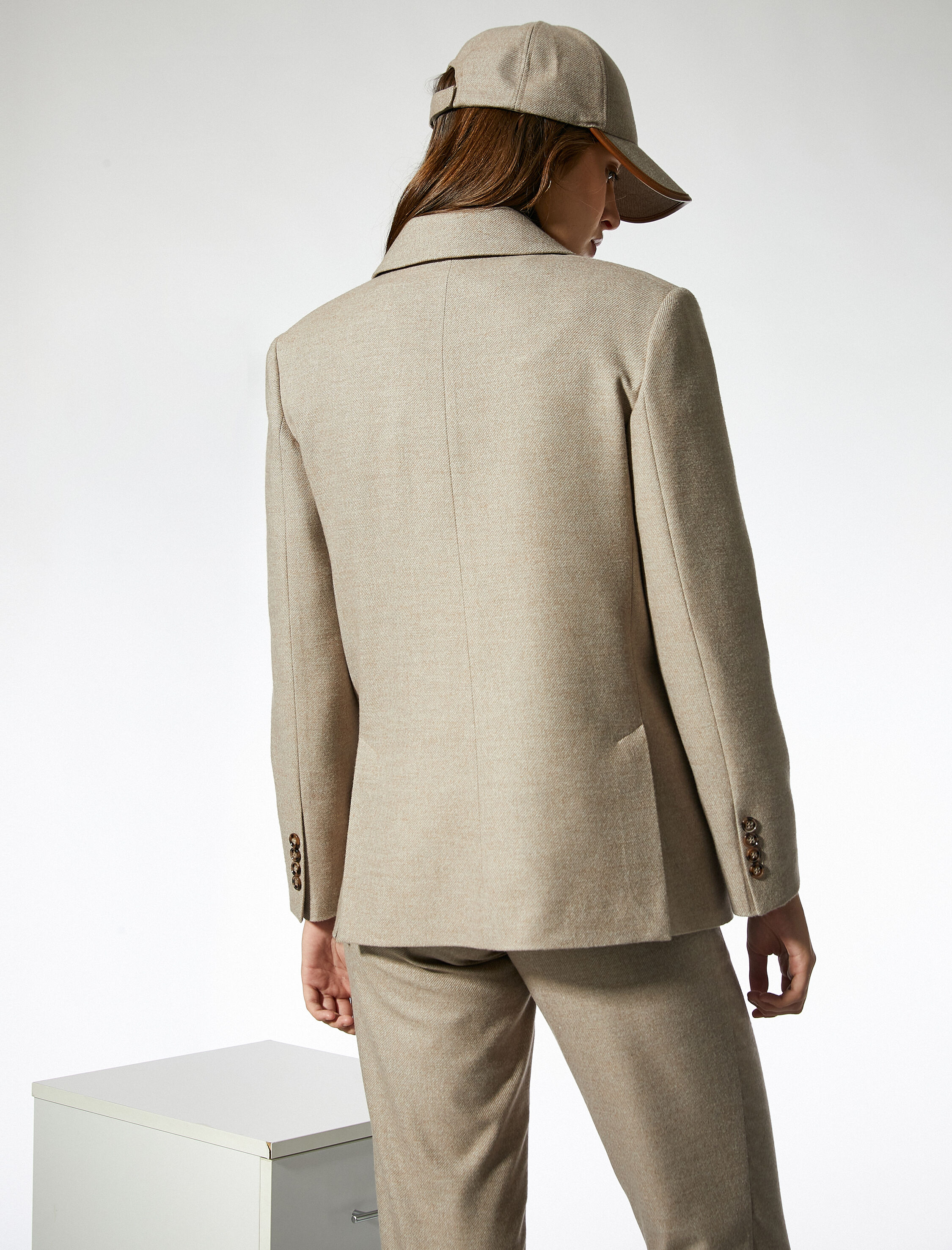   Düğmeli Kruvaze Blazer Ceket