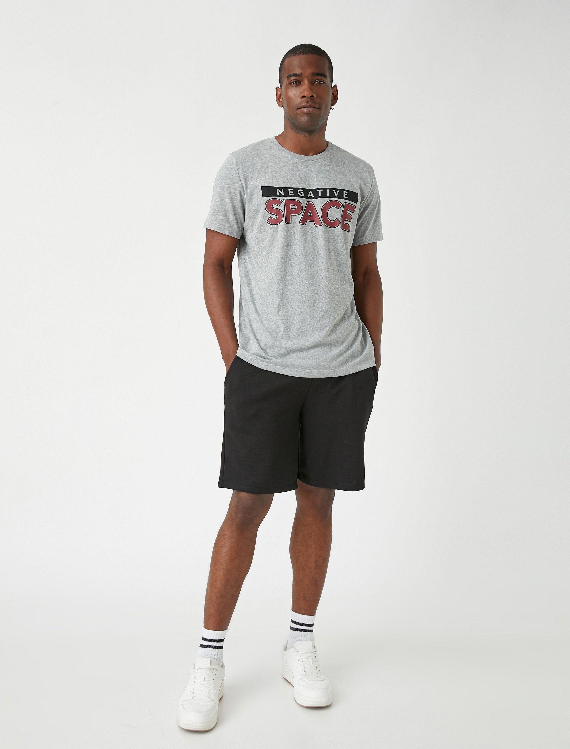   Baskılı Melanj Tişört