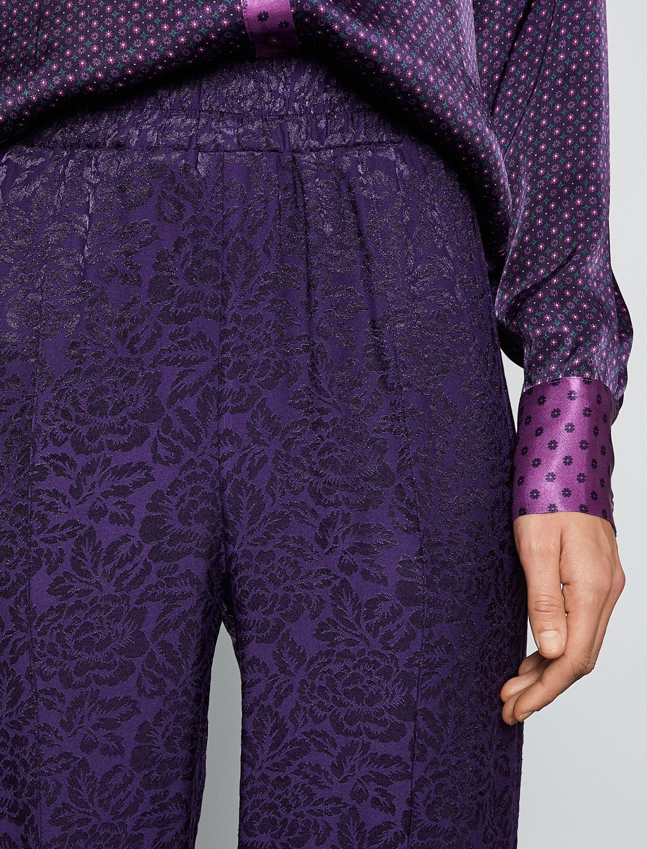   Melis Ağazat X Koton - Jakarlı Beli Lastikli Crop Bol Paça Pantolon